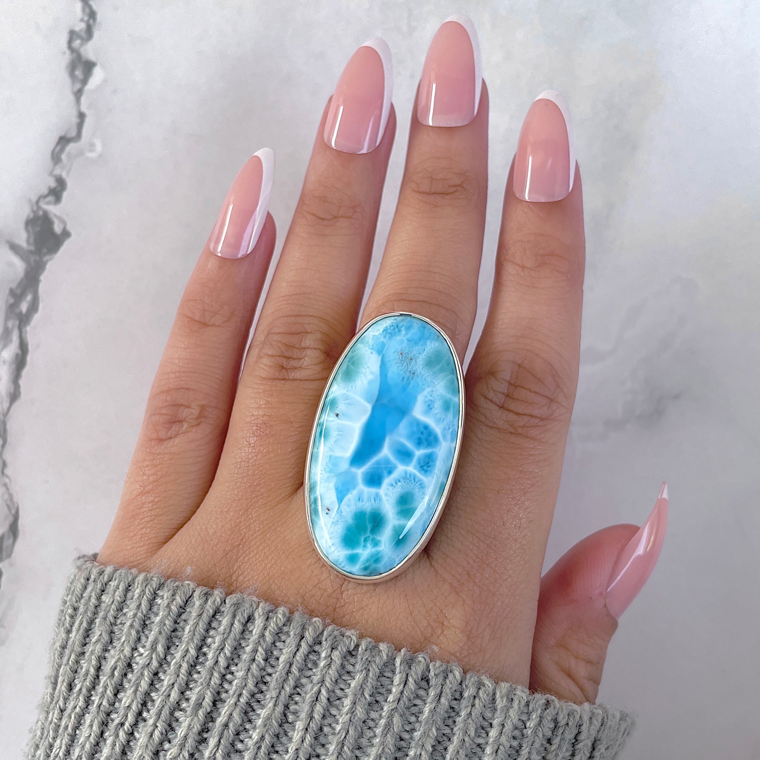 Larimar Adjustable Ring-(LAR-R-1588.)
