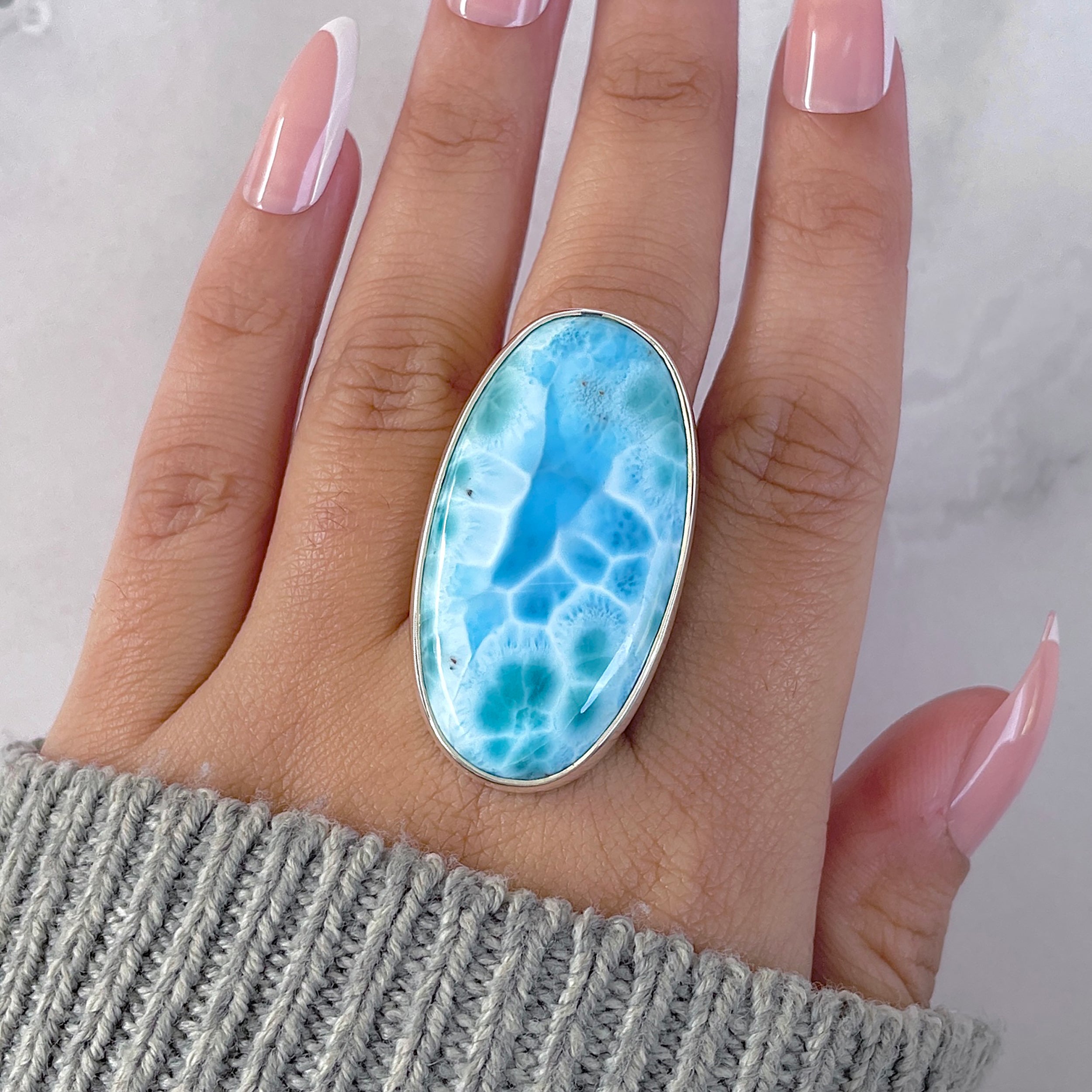 Larimar Adjustable Ring-(LAR-R-1588.)