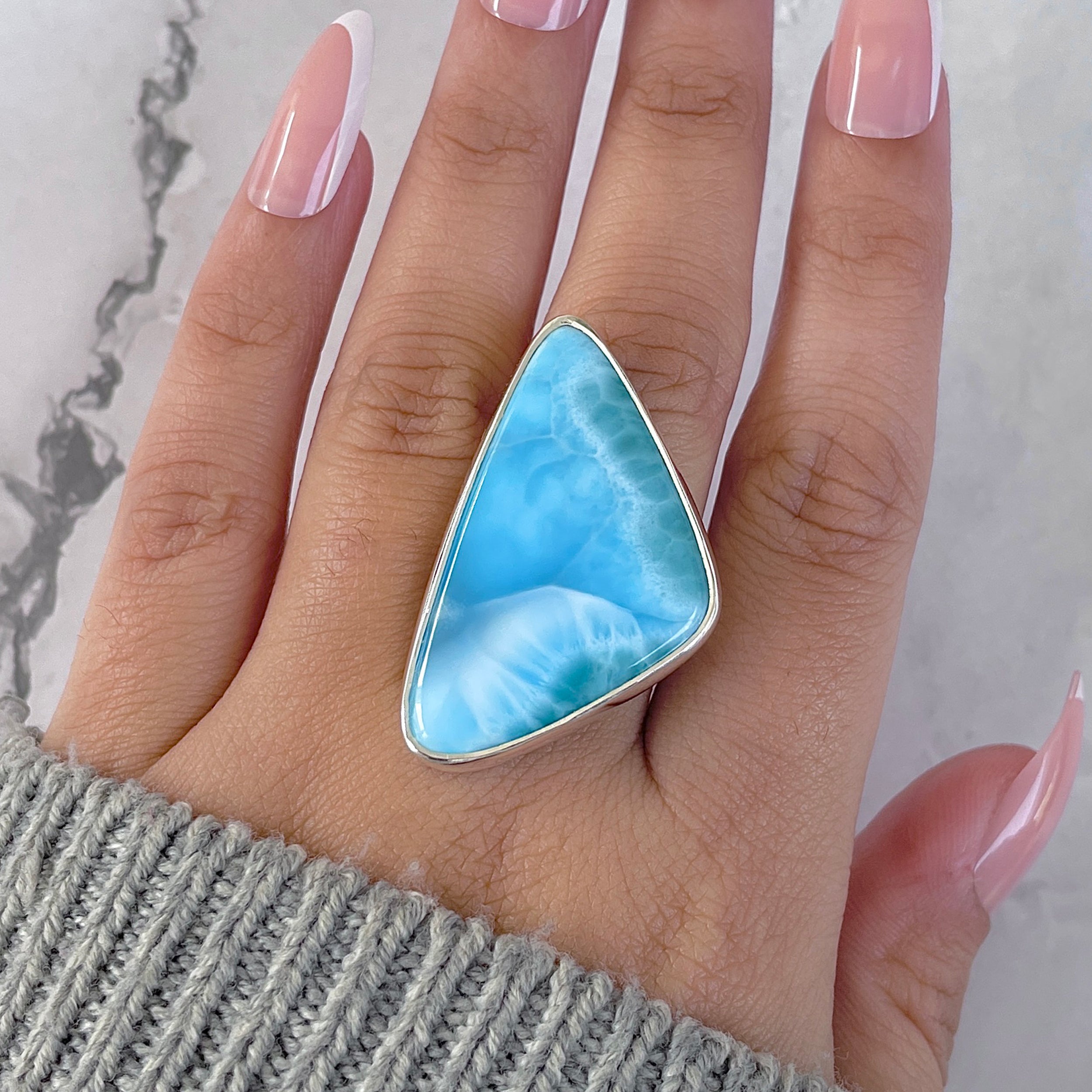 Larimar Adjustable Ring-(LAR-R-1589.)