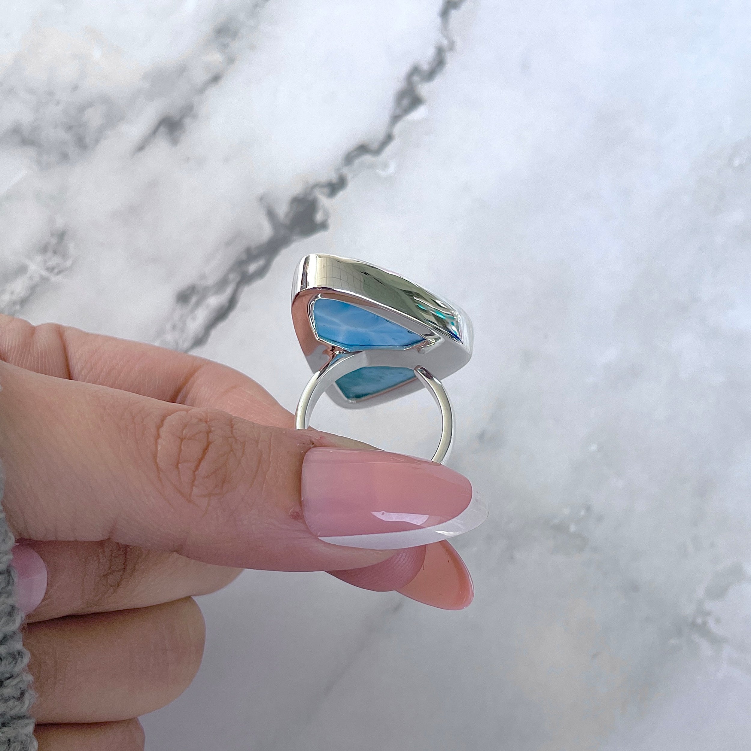 Larimar Adjustable Ring-(LAR-R-1589.)