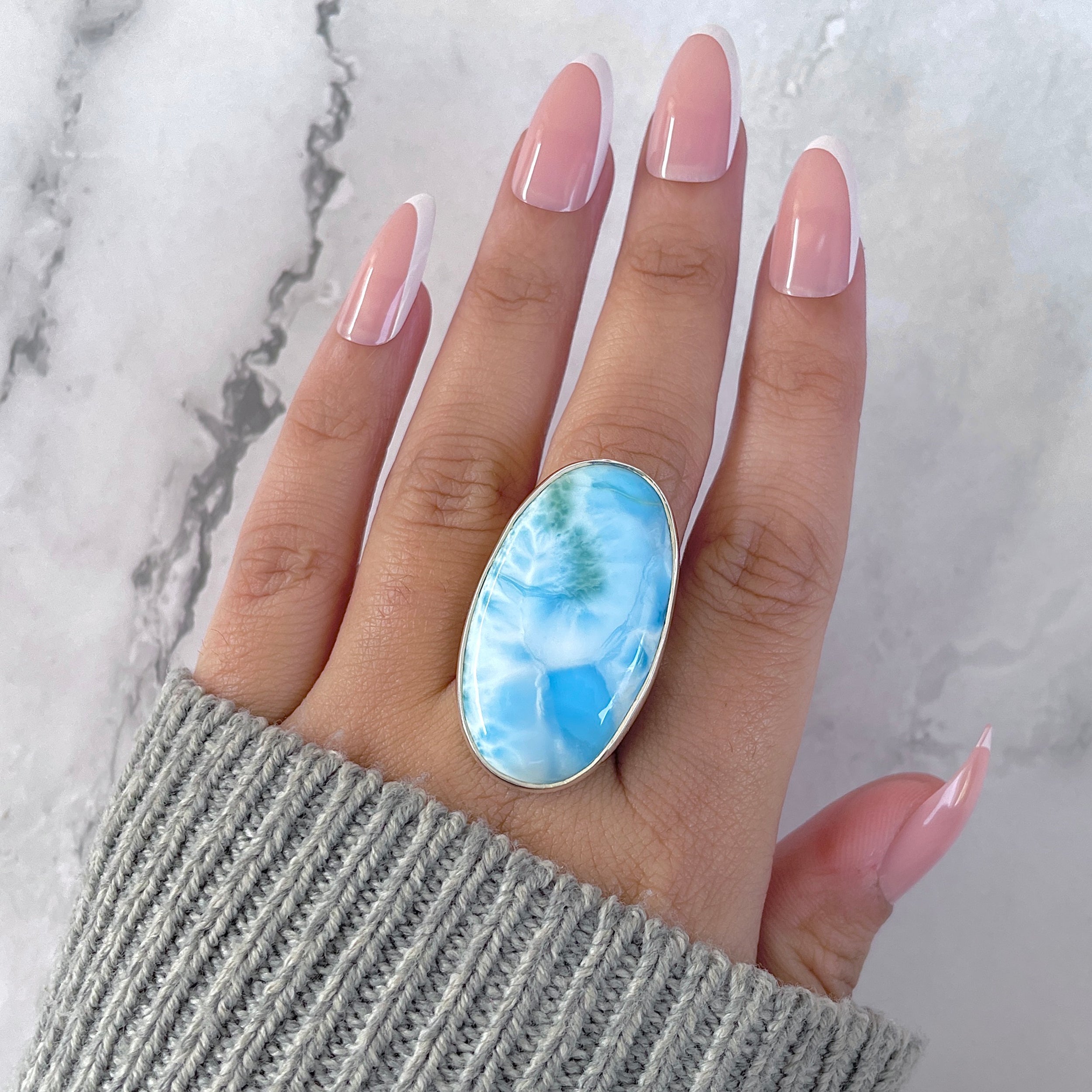 Larimar Adjustable Ring-(LAR-R-1590.)