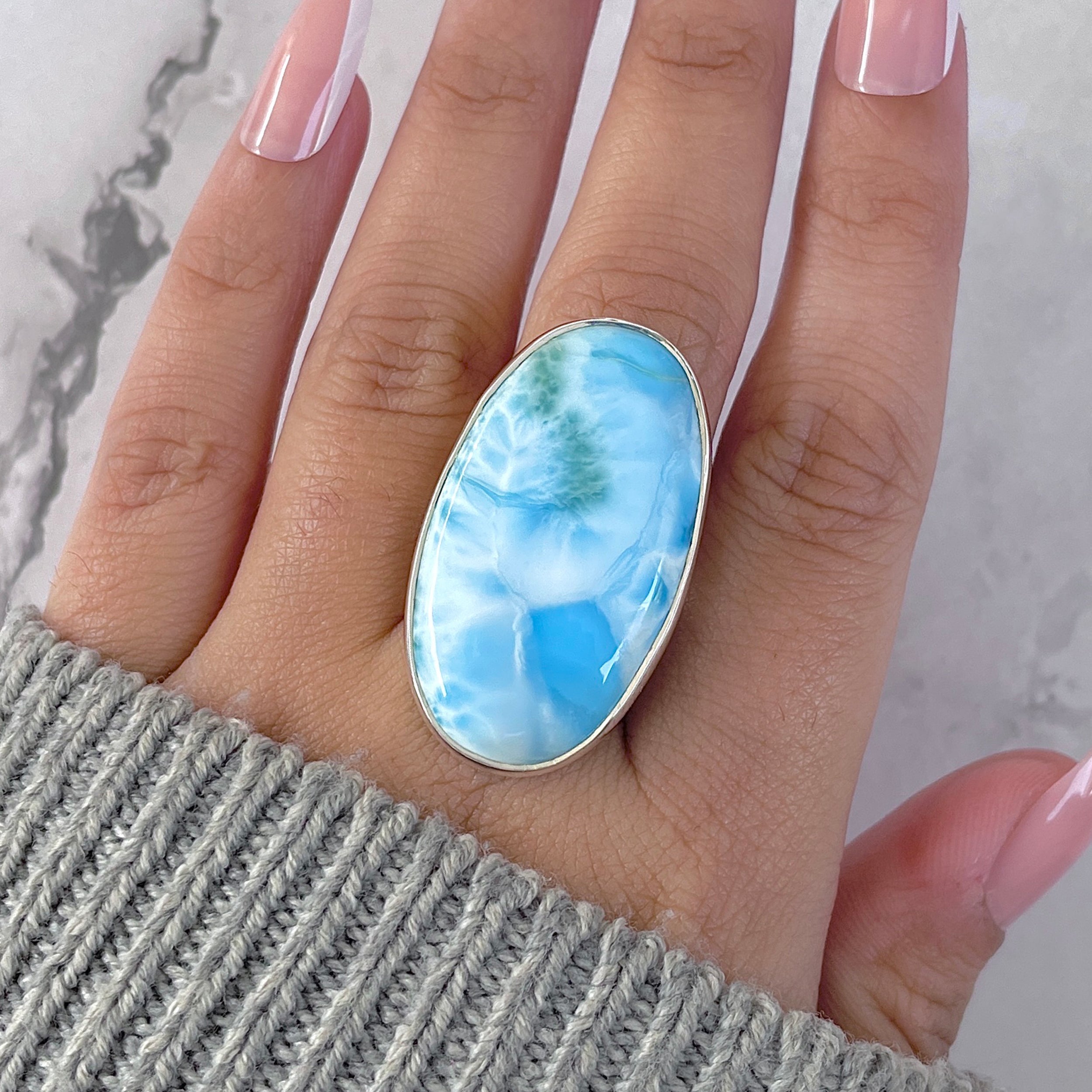 Larimar Adjustable Ring-(LAR-R-1590.)