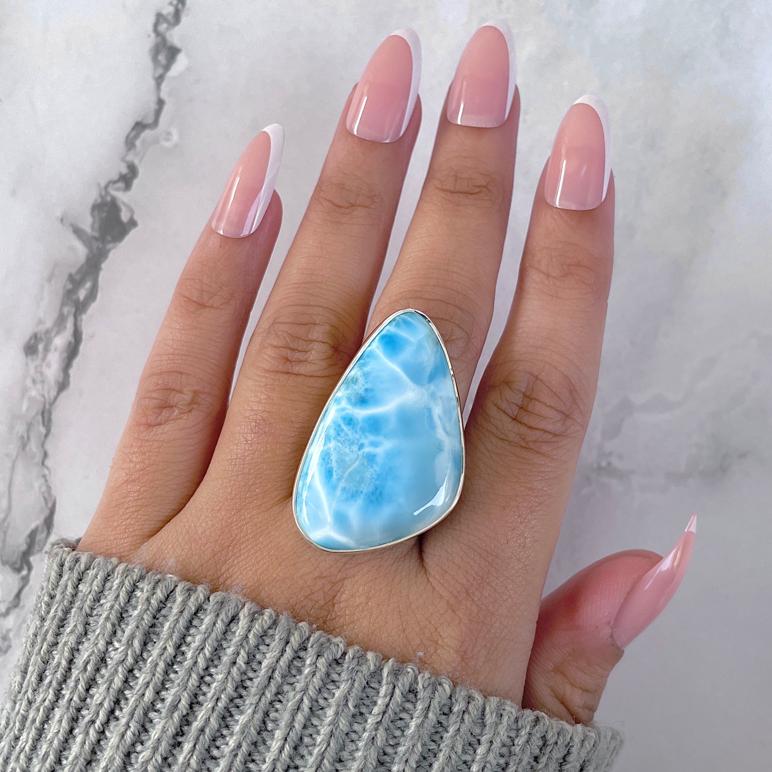 Larimar Adjustable Ring-(LAR-R-1591.)