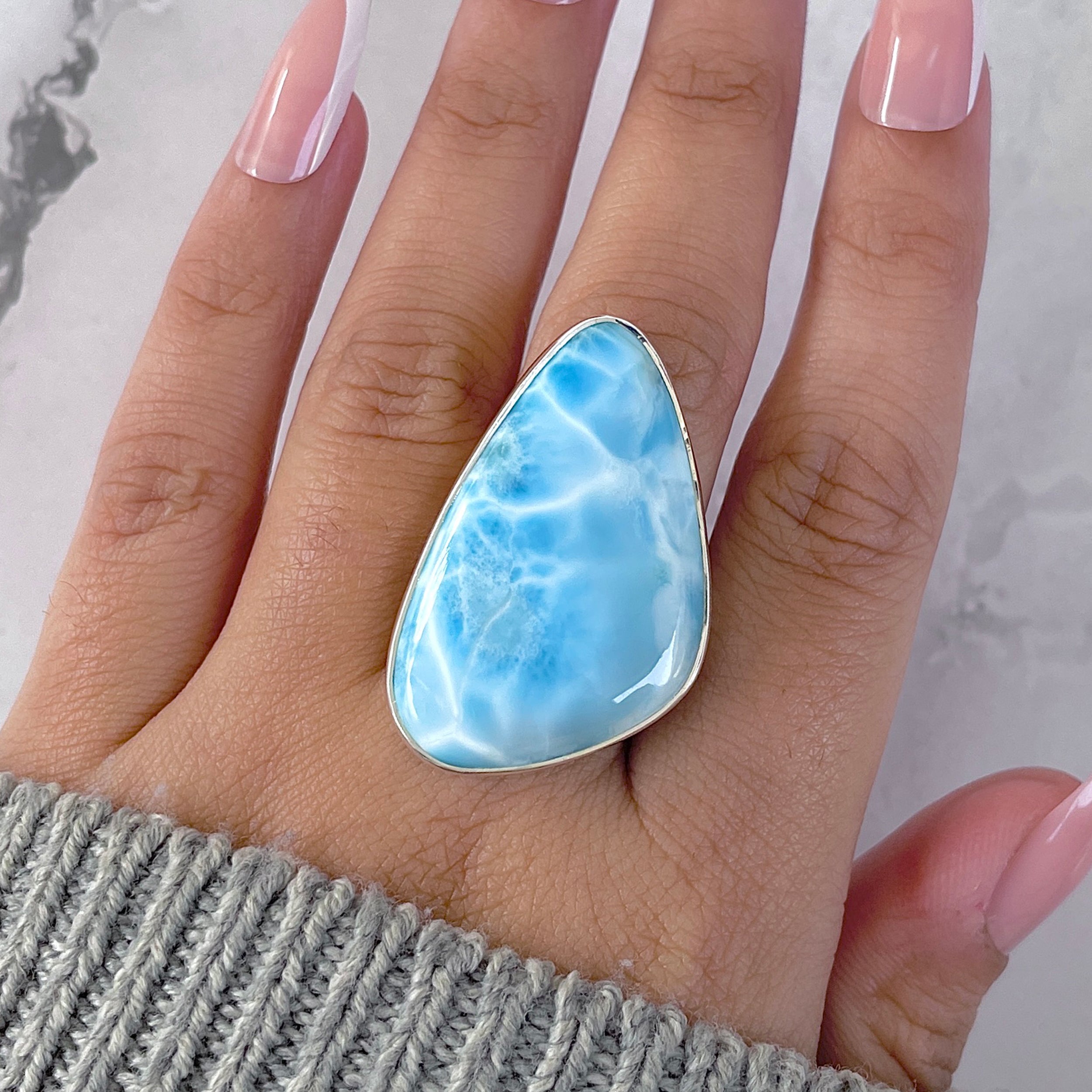 Larimar Adjustable Ring-(LAR-R-1591.)