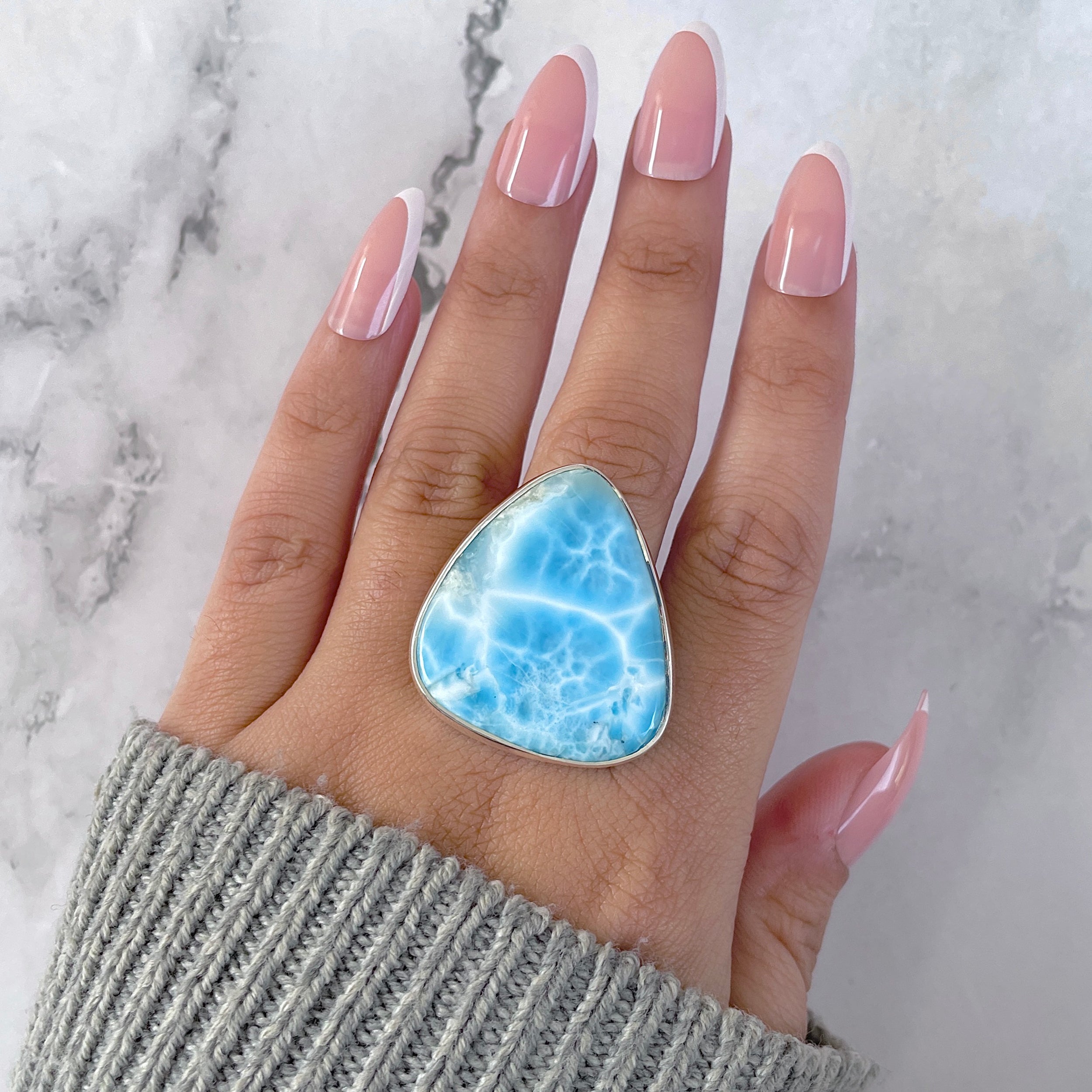 Larimar Adjustable Ring-(LAR-R-1592.)