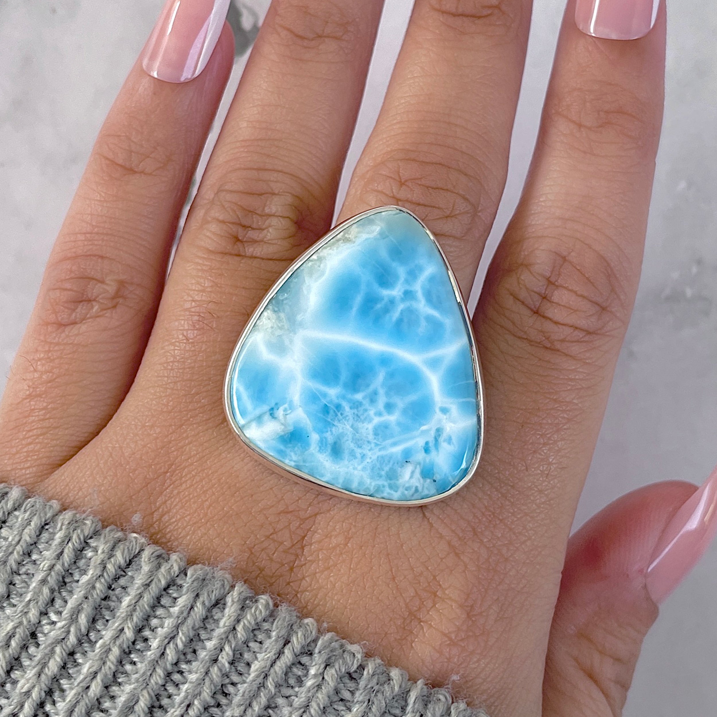 Larimar Adjustable Ring-(LAR-R-1592.)