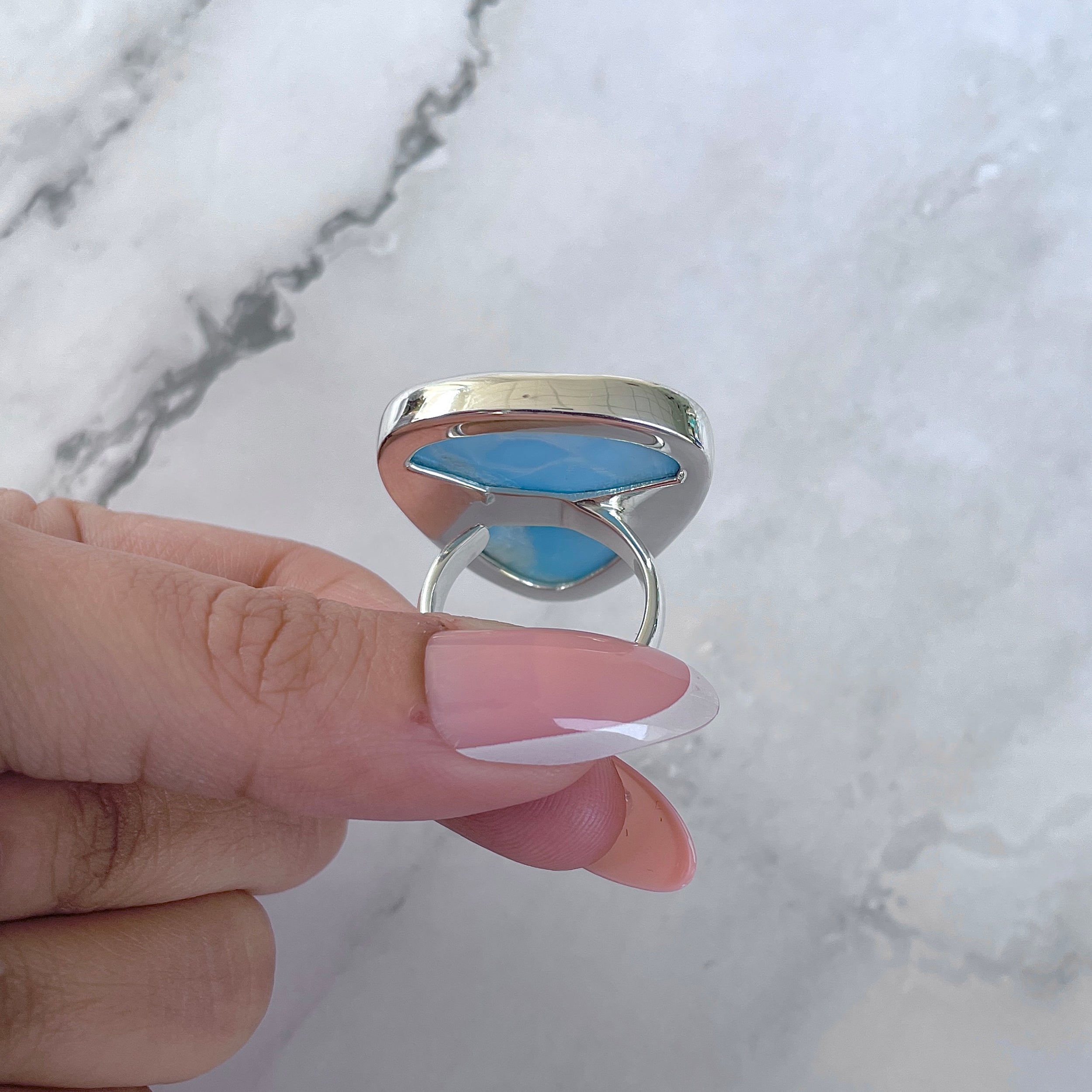 Larimar Adjustable Ring-(LAR-R-1592.)