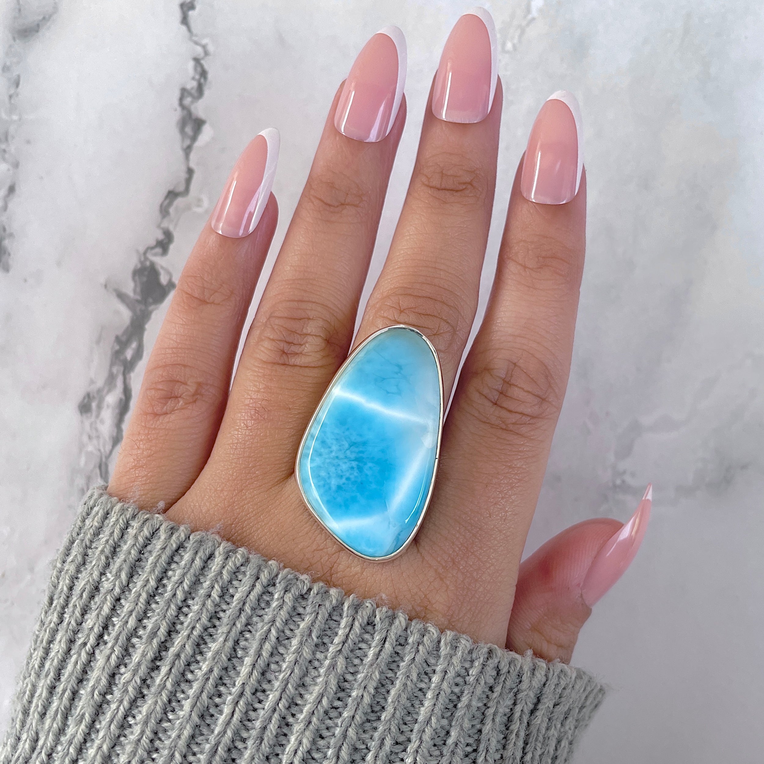 Larimar Adjustable Ring-(LAR-R-1593.)