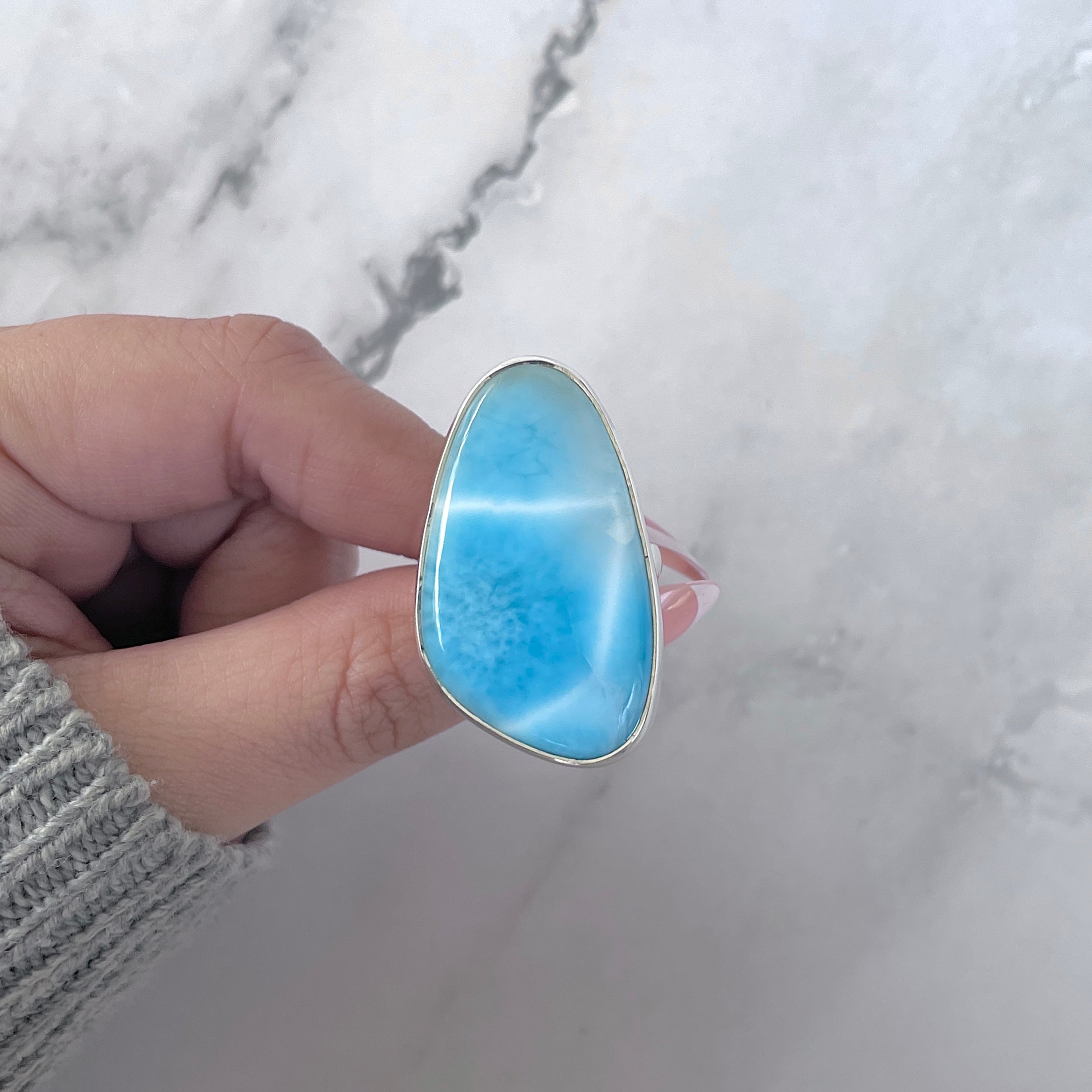 Larimar Adjustable Ring-(LAR-R-1593.)