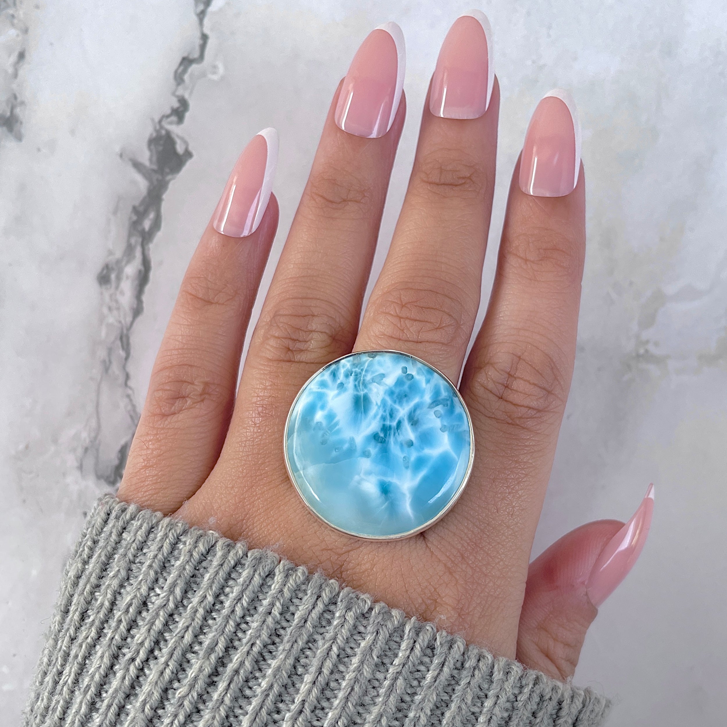 Larimar Adjustable Ring-(LAR-R-1595.)