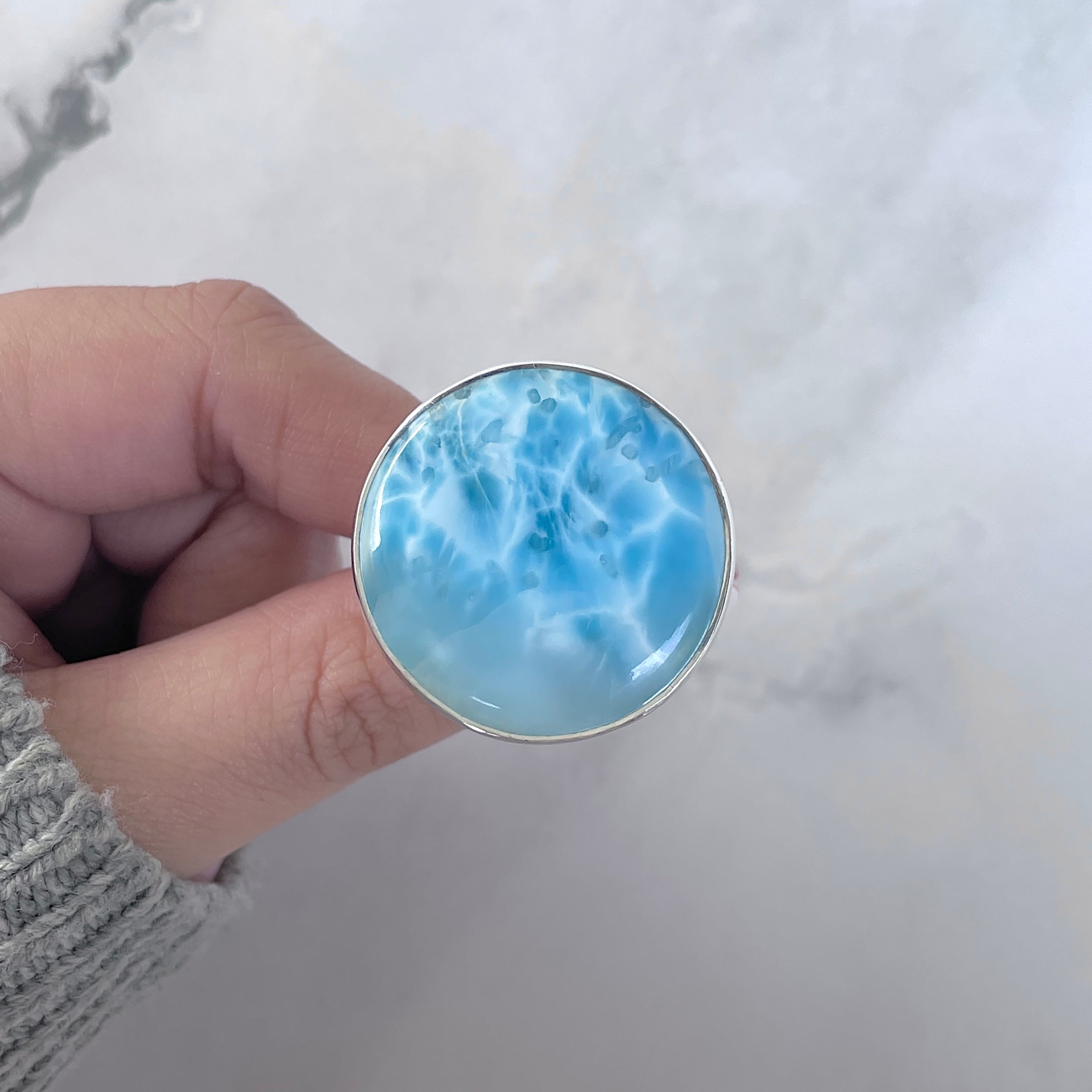 Larimar Adjustable Ring-(LAR-R-1595.)