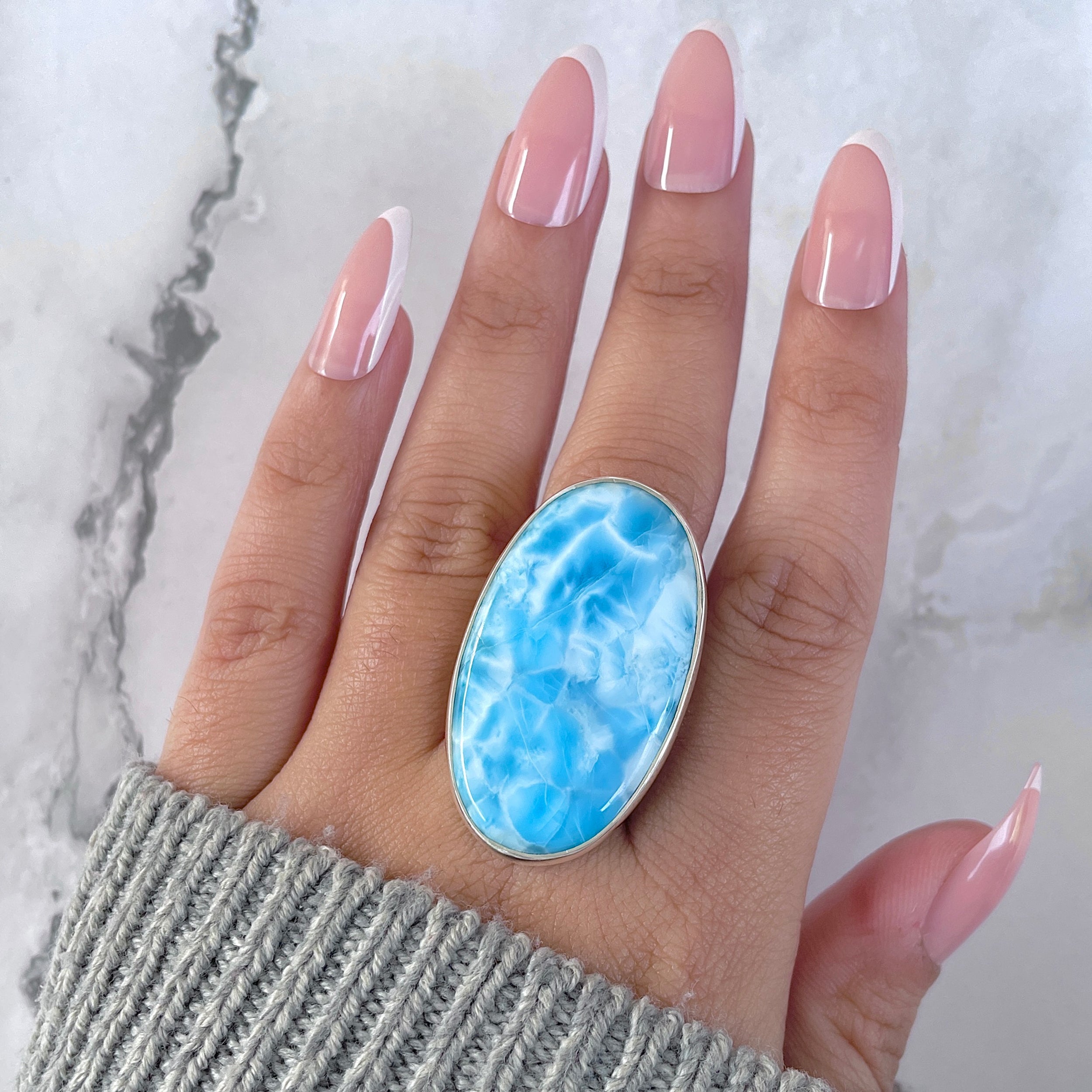 Larimar Adjustable Ring-(LAR-R-1596.)