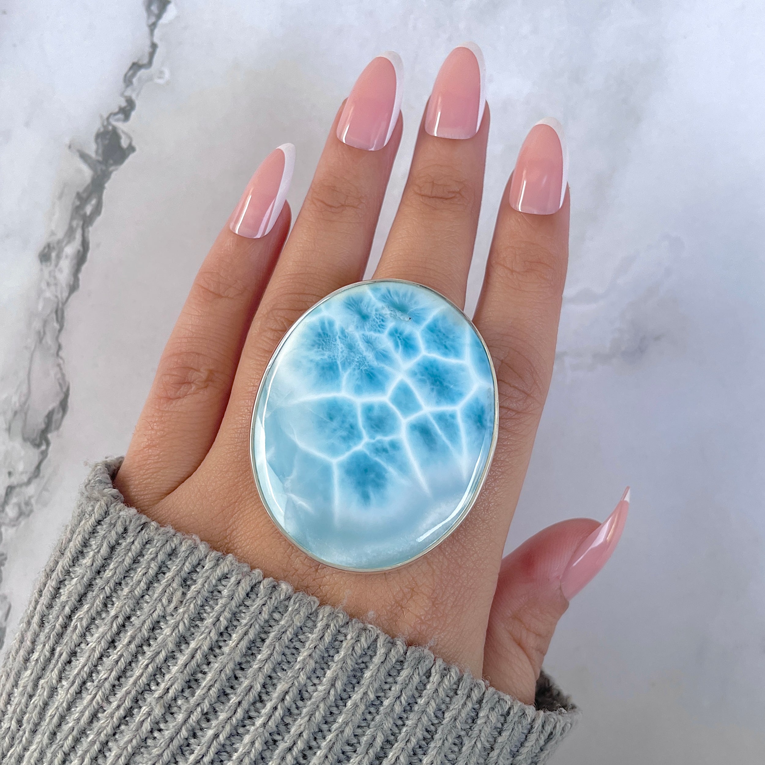 Larimar Adjustable Ring-(LAR-R-1597.)