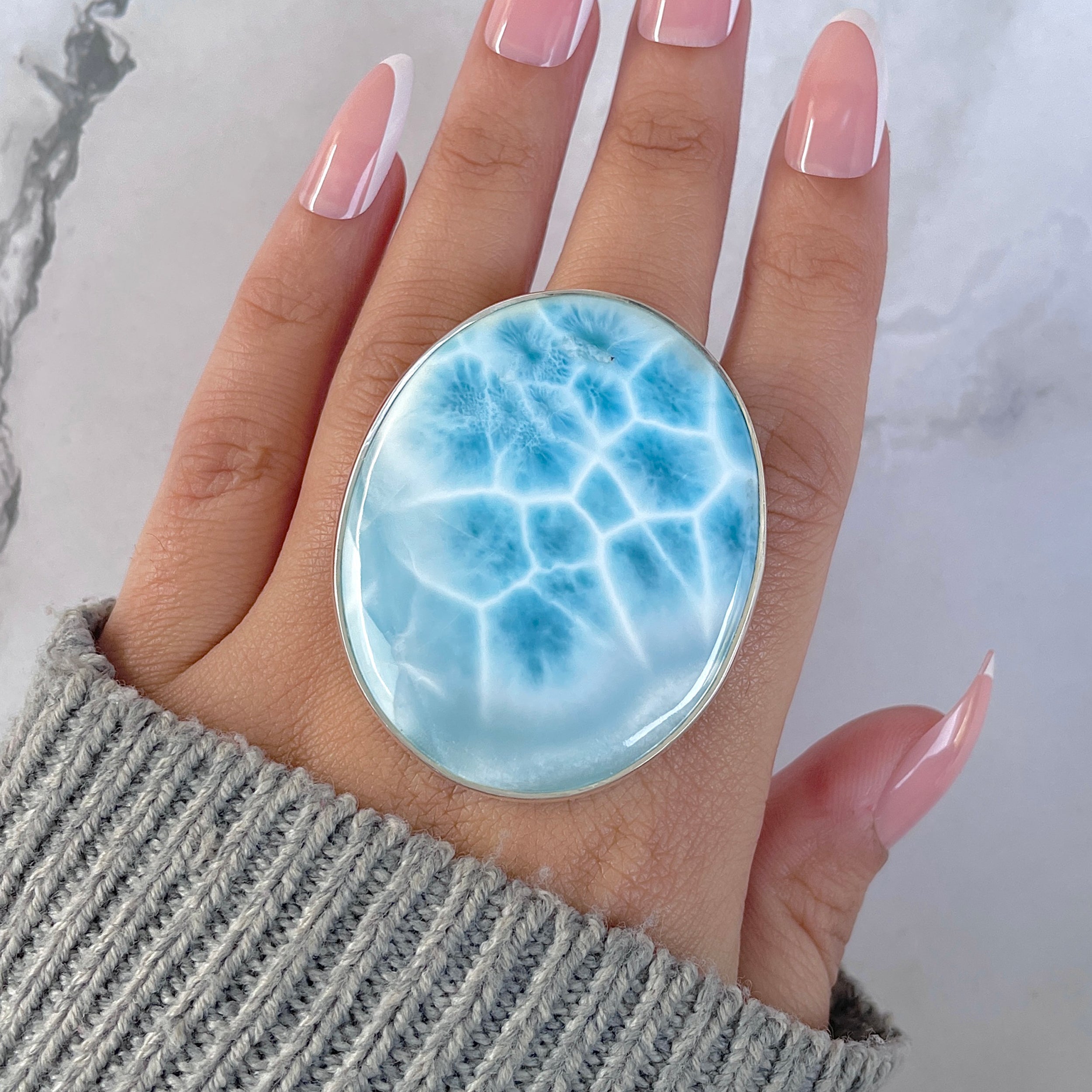 Larimar Adjustable Ring-(LAR-R-1597.)
