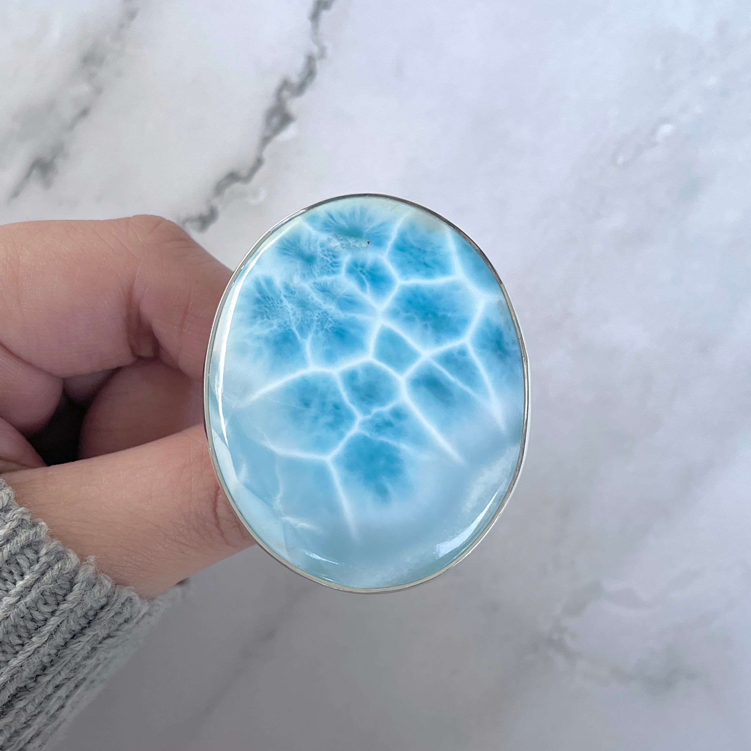 Larimar Adjustable Ring-(LAR-R-1597.)