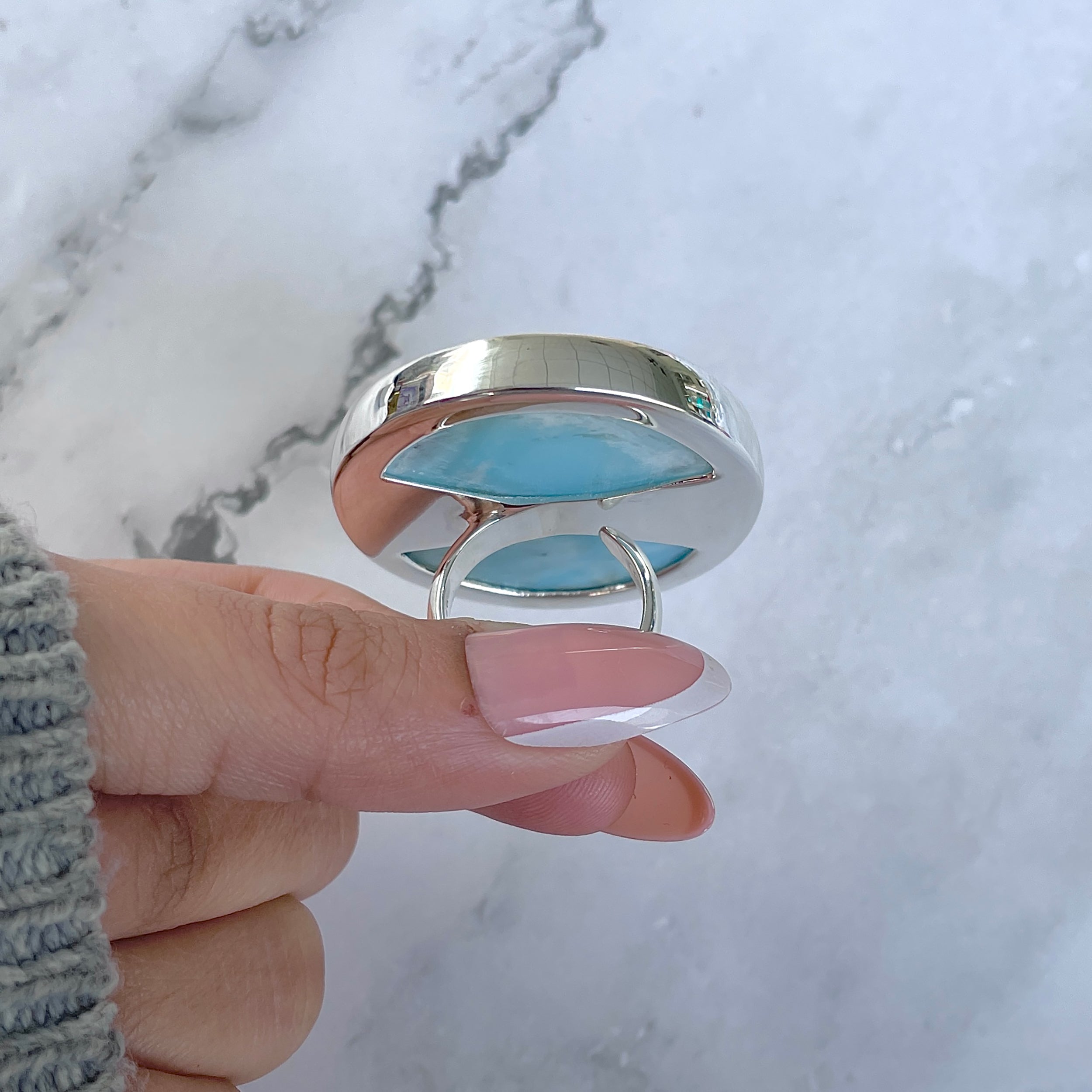 Larimar Adjustable Ring-(LAR-R-1597.)