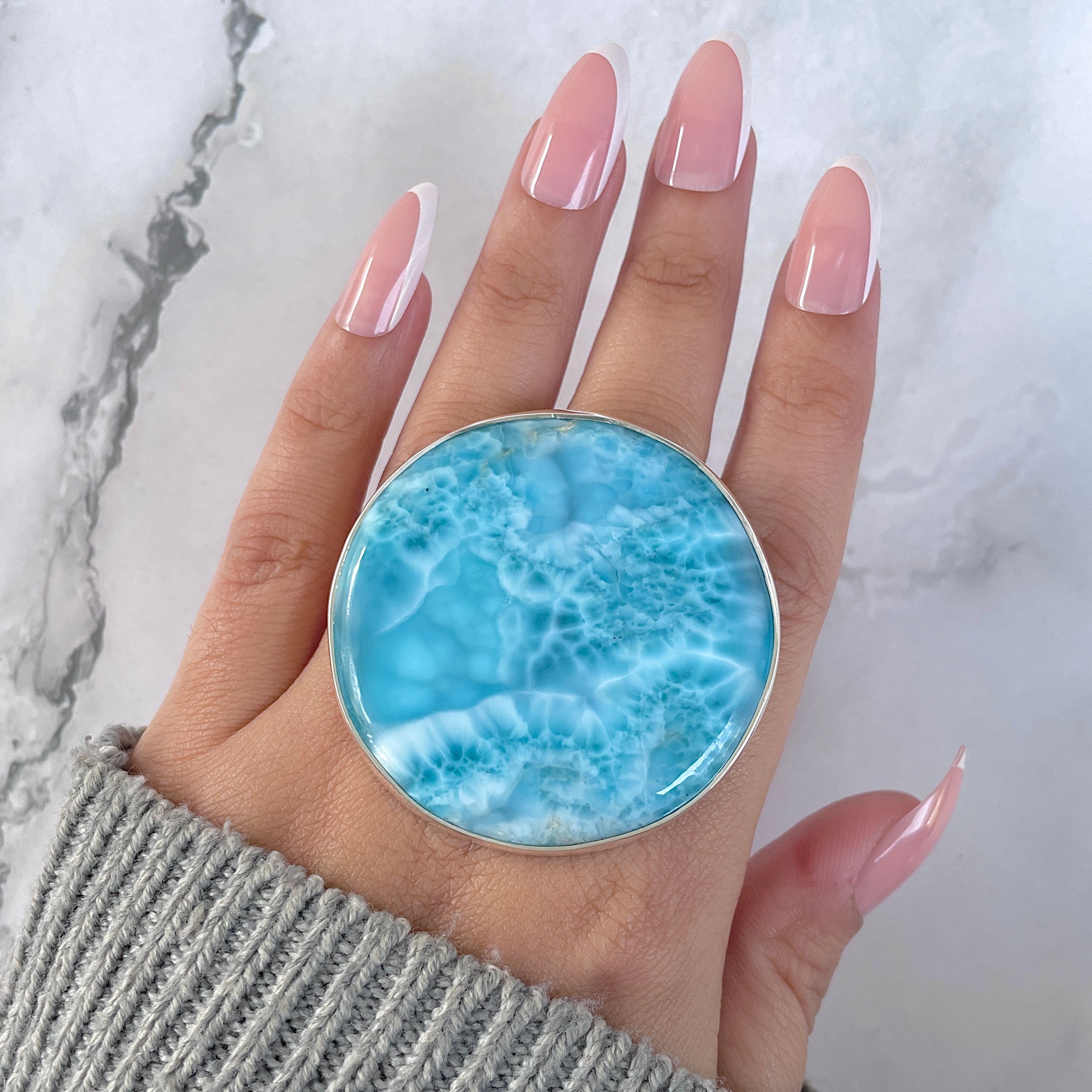 Larimar Adjustable Ring-(LAR-R-1598.)