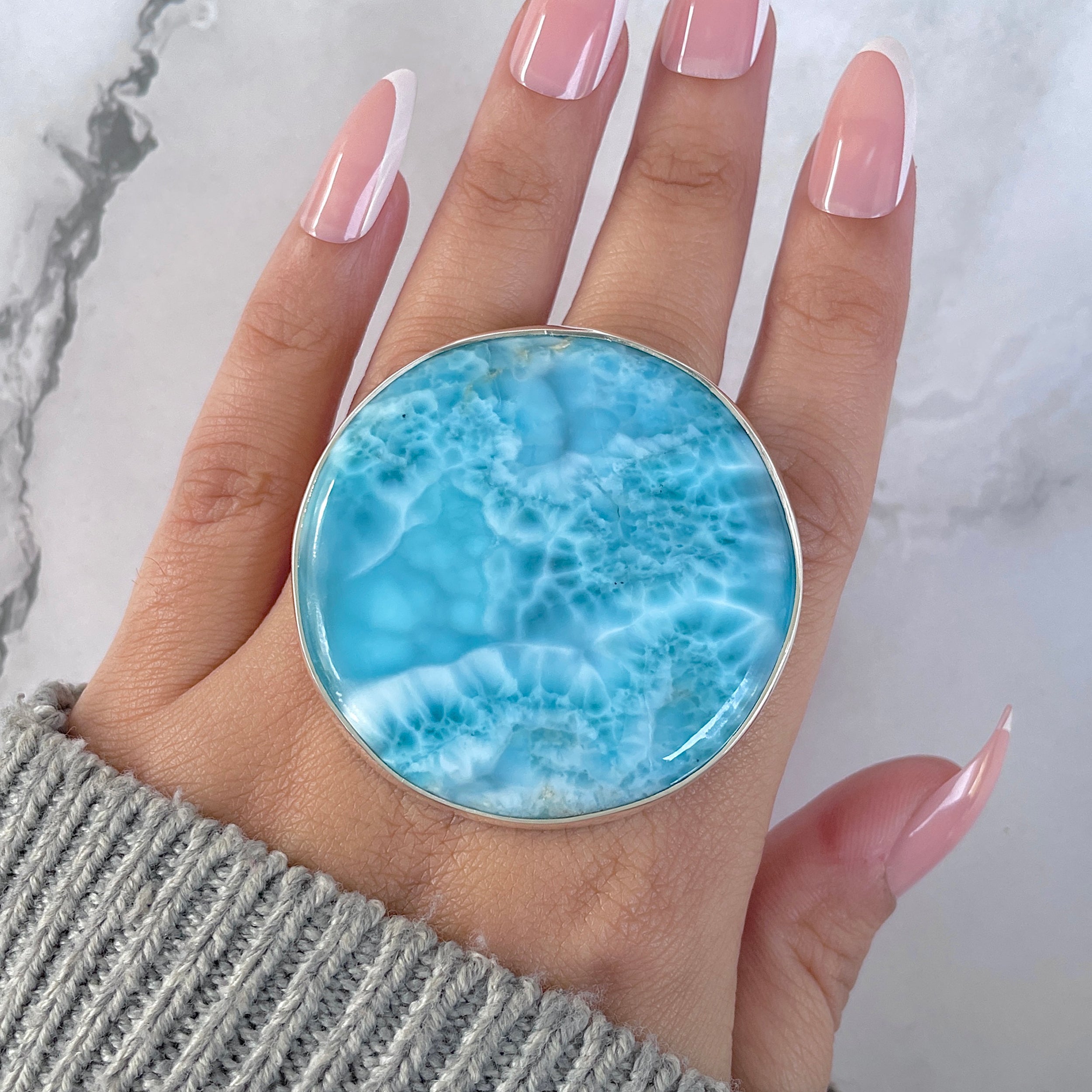 Larimar Adjustable Ring-(LAR-R-1598.)
