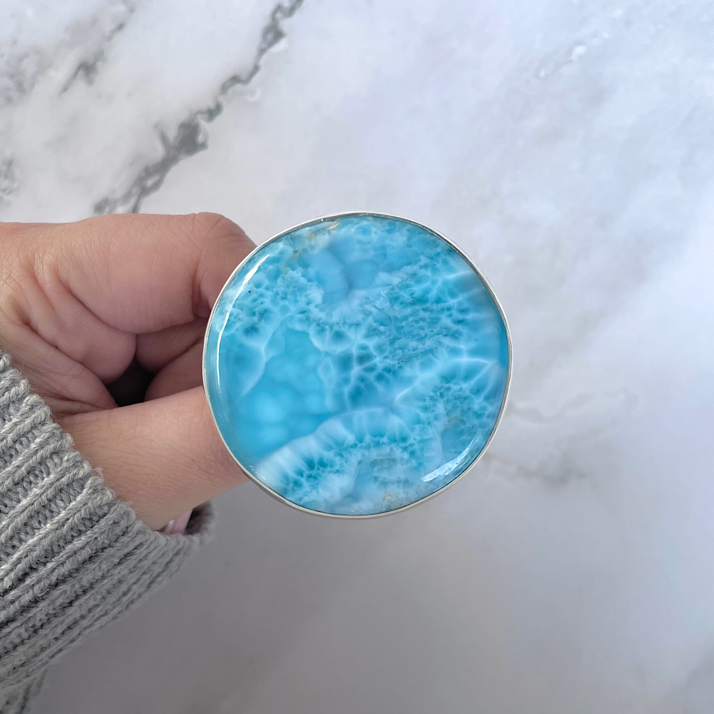 Larimar Adjustable Ring-(LAR-R-1598.)