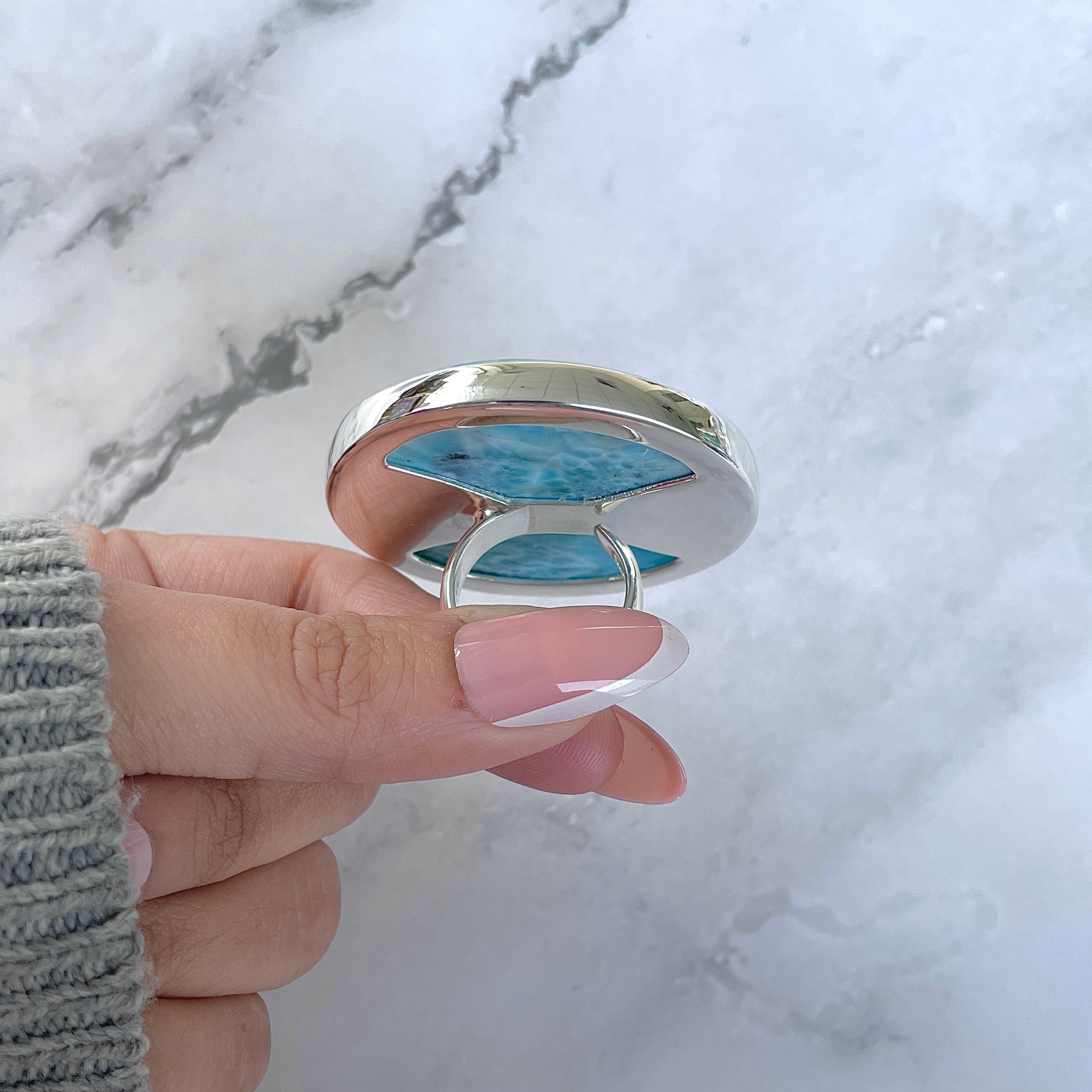 Larimar Adjustable Ring-(LAR-R-1598.)