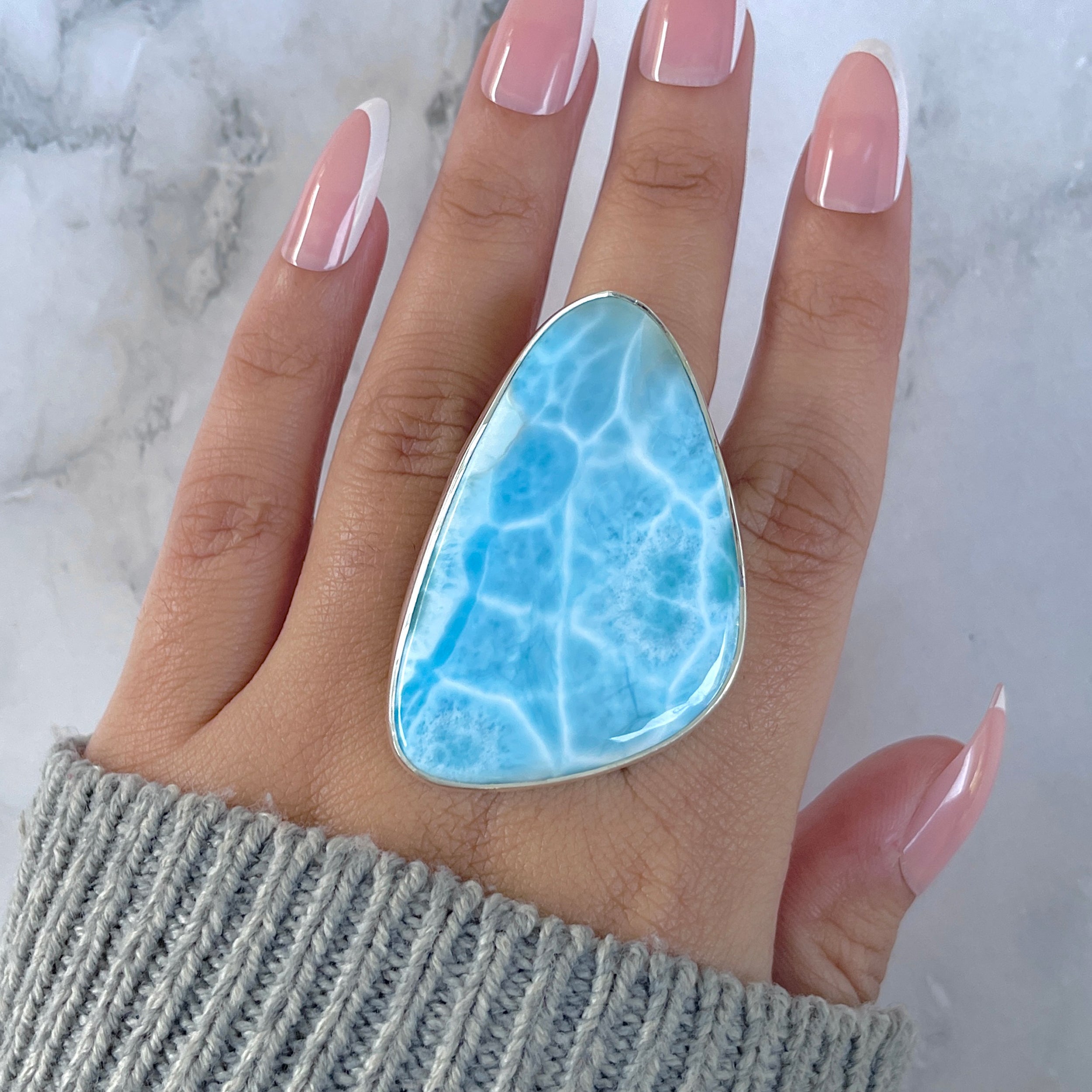 Larimar Adjustable Ring-(LAR-R-1599.)