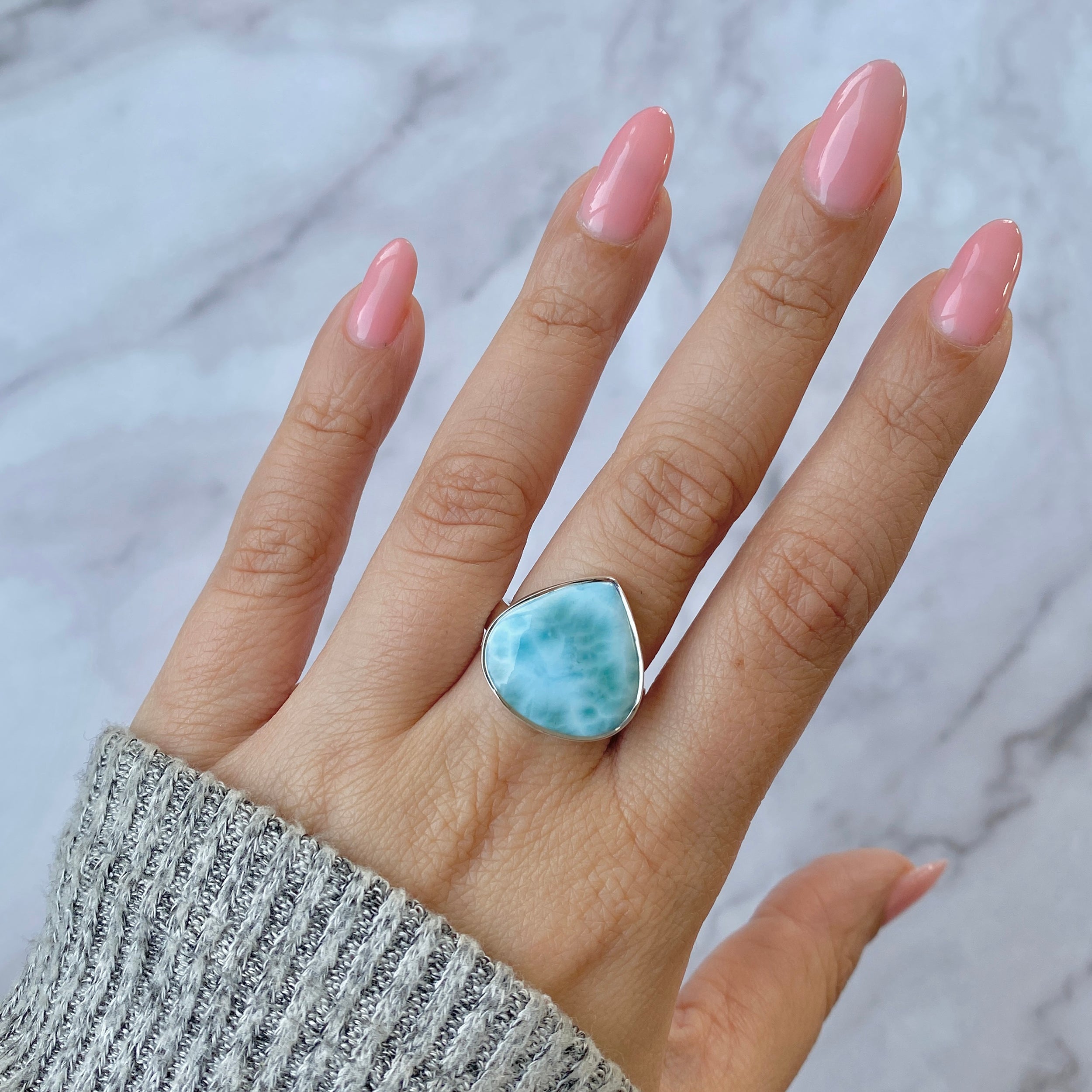 Larimar Adjustable Ring-(LAR-R-16.)