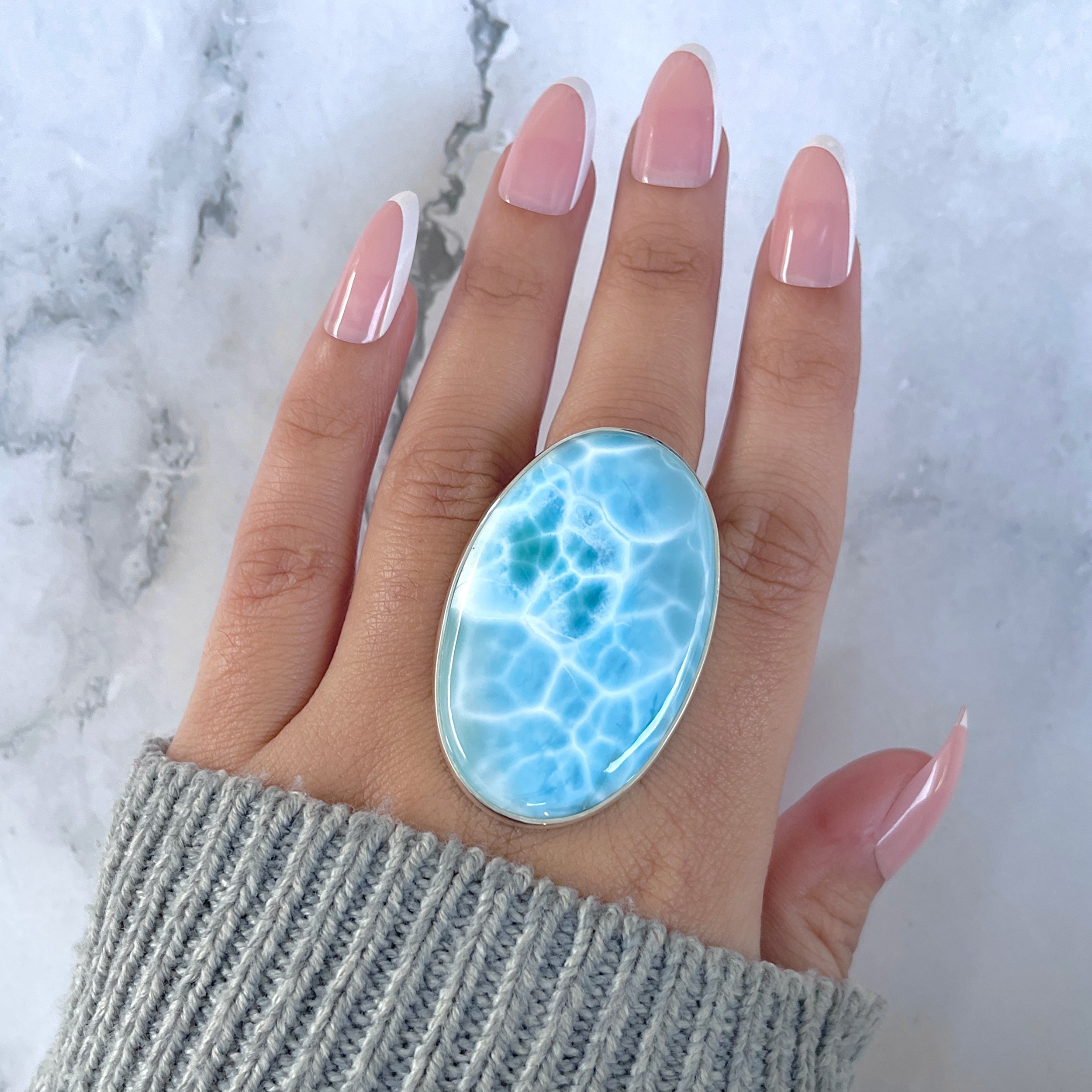 Larimar Adjustable Ring-(LAR-R-1600.)
