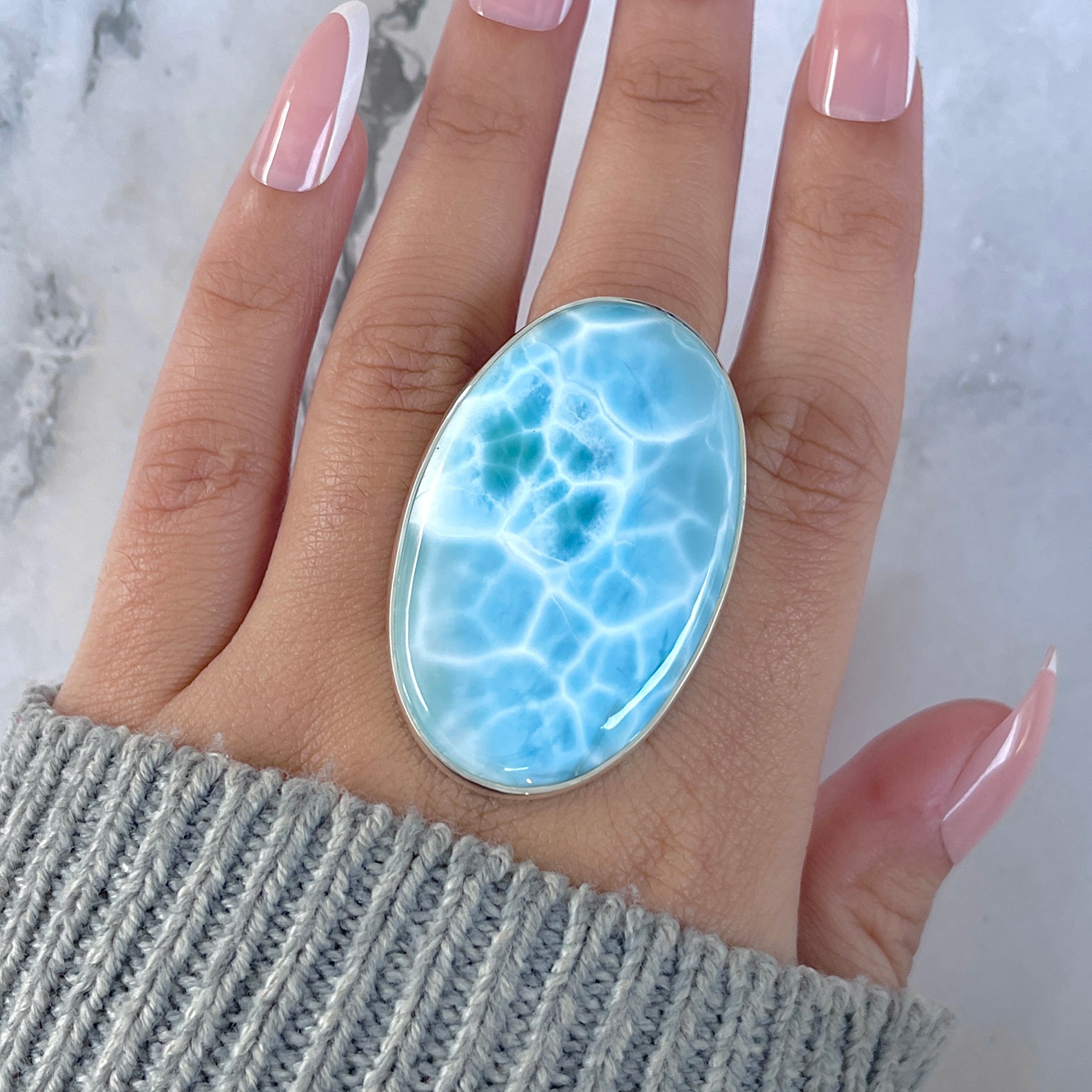 Larimar Adjustable Ring-(LAR-R-1600.)