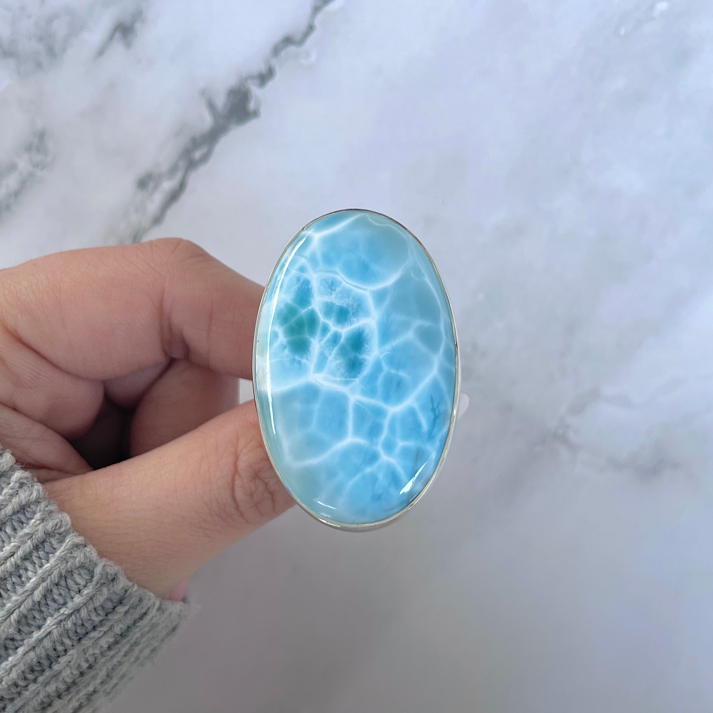 Larimar Adjustable Ring-(LAR-R-1600.)