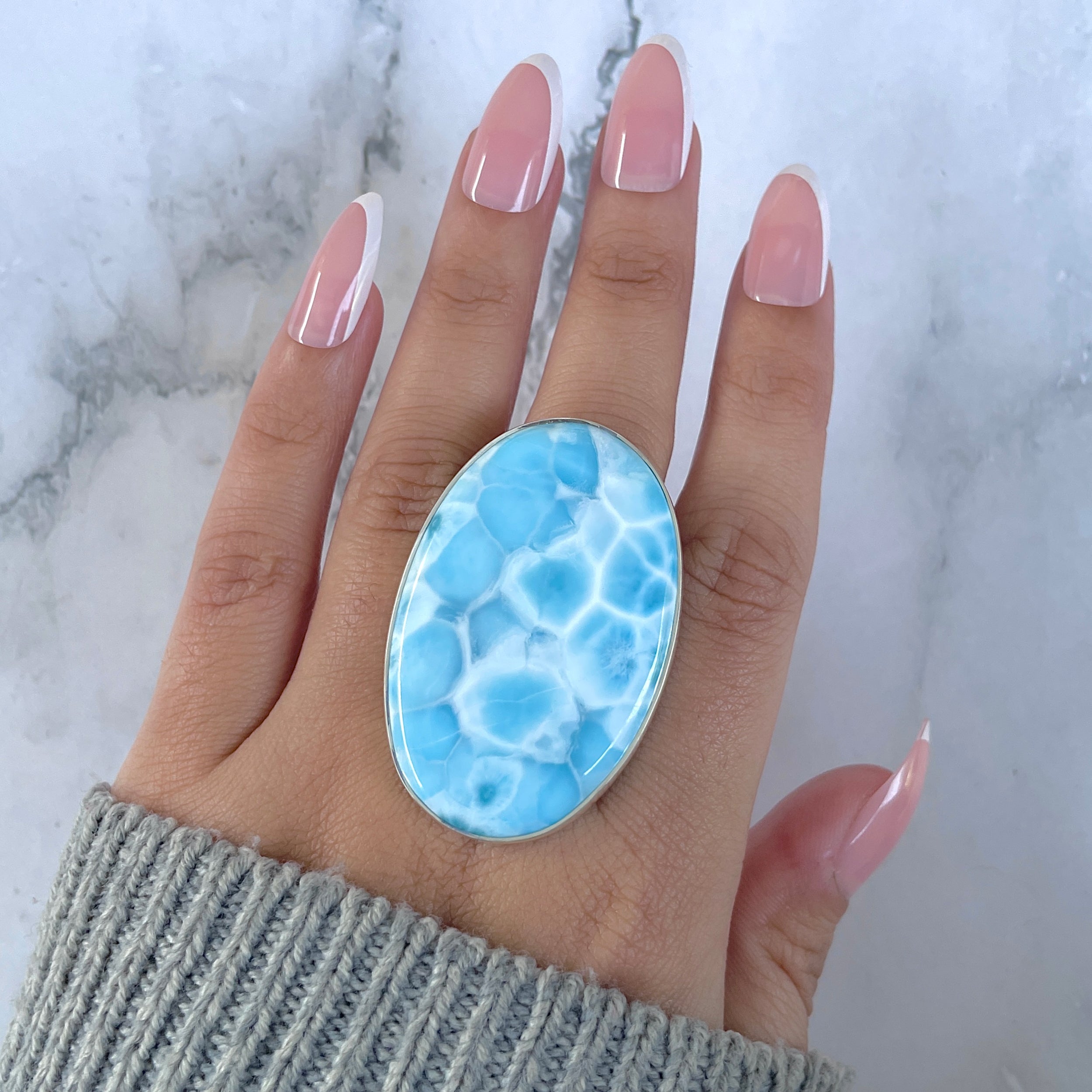 Larimar Adjustable Ring-(LAR-R-1602.)
