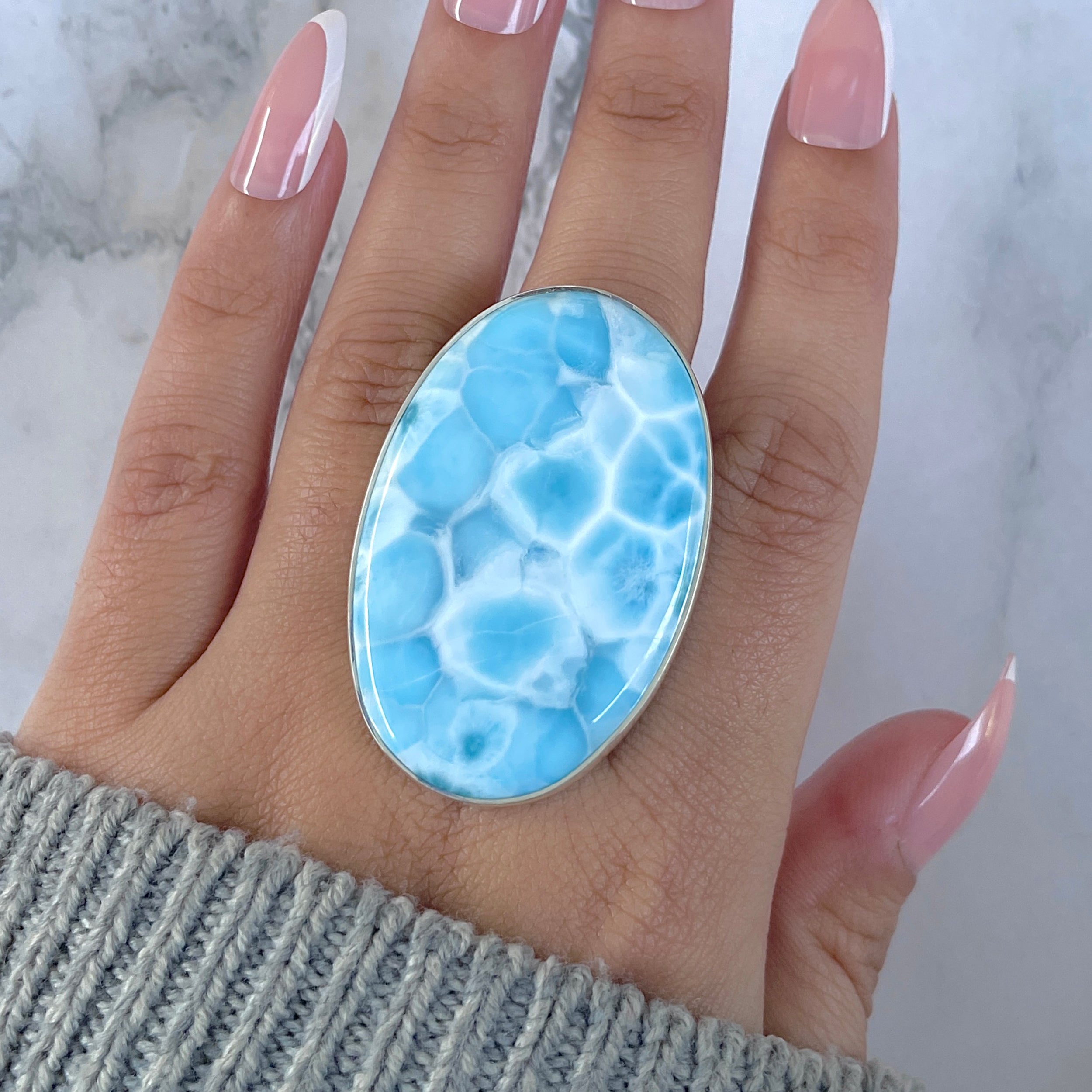 Larimar Adjustable Ring-(LAR-R-1602.)