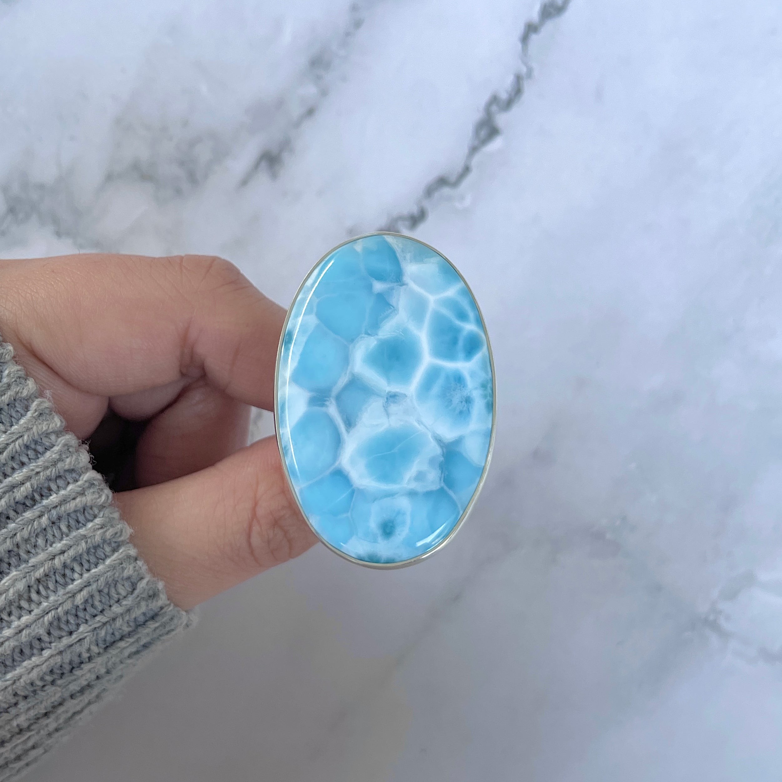 Larimar Adjustable Ring-(LAR-R-1602.)