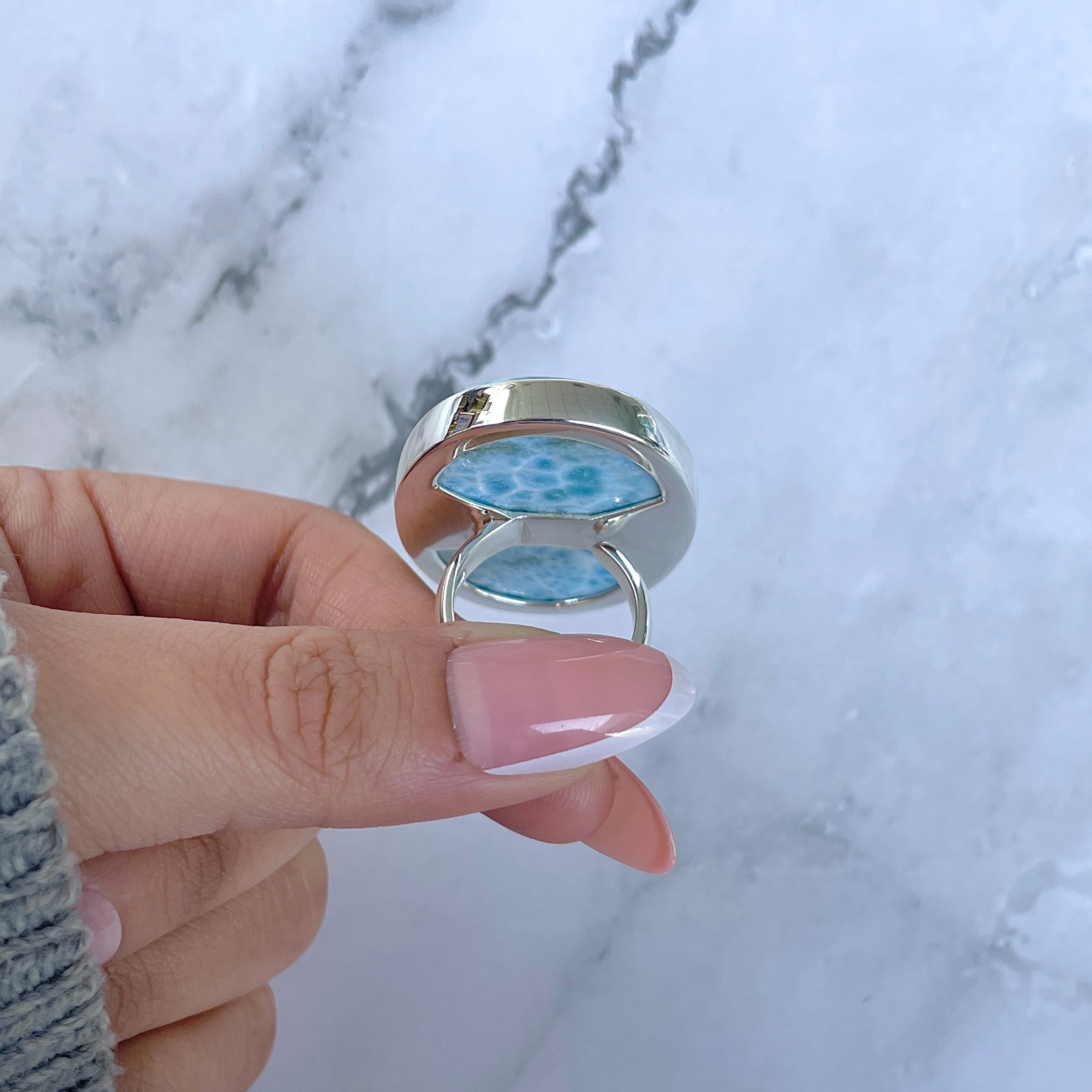 Larimar Adjustable Ring-(LAR-R-1602.)