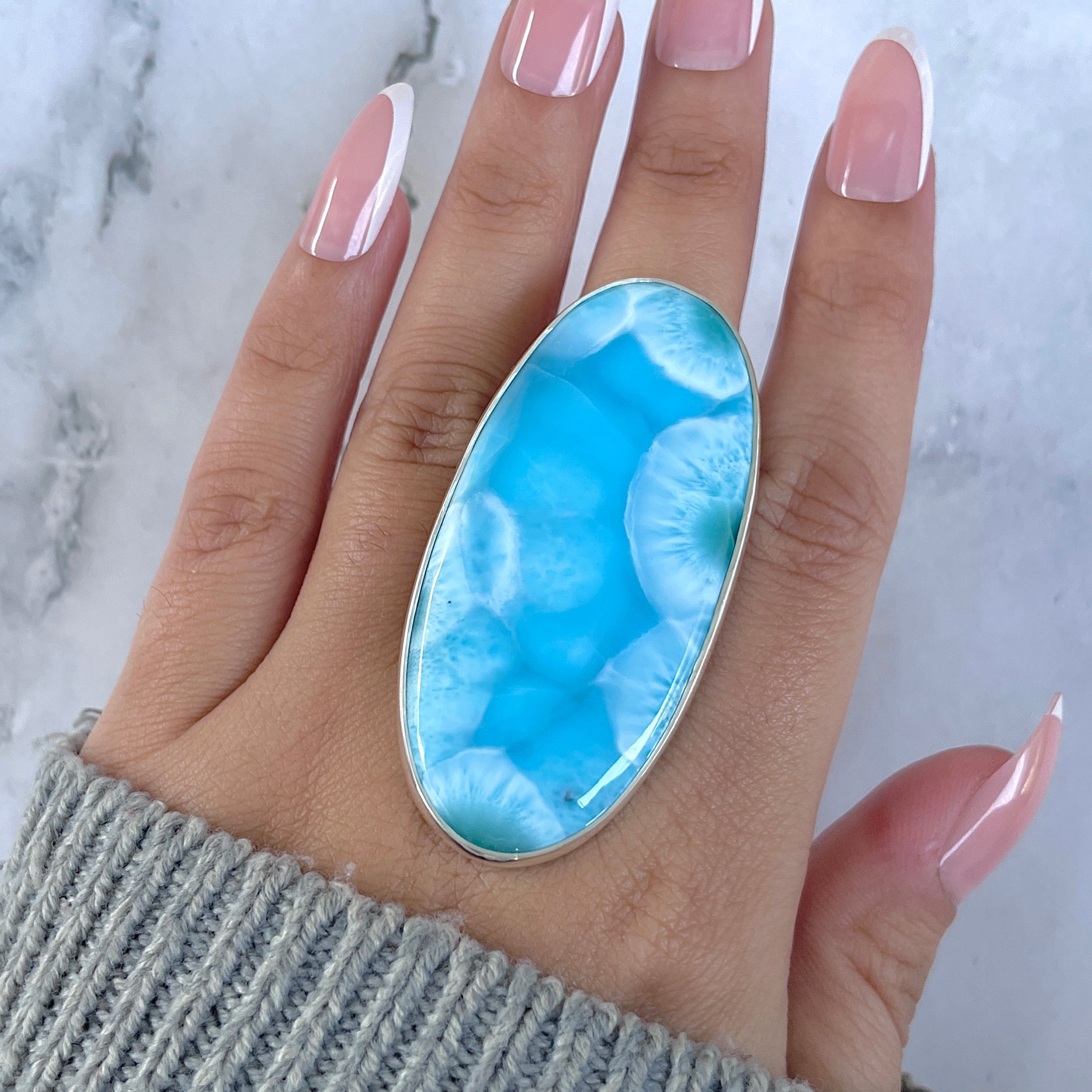 Larimar Adjustable Ring-(LAR-R-1603.)