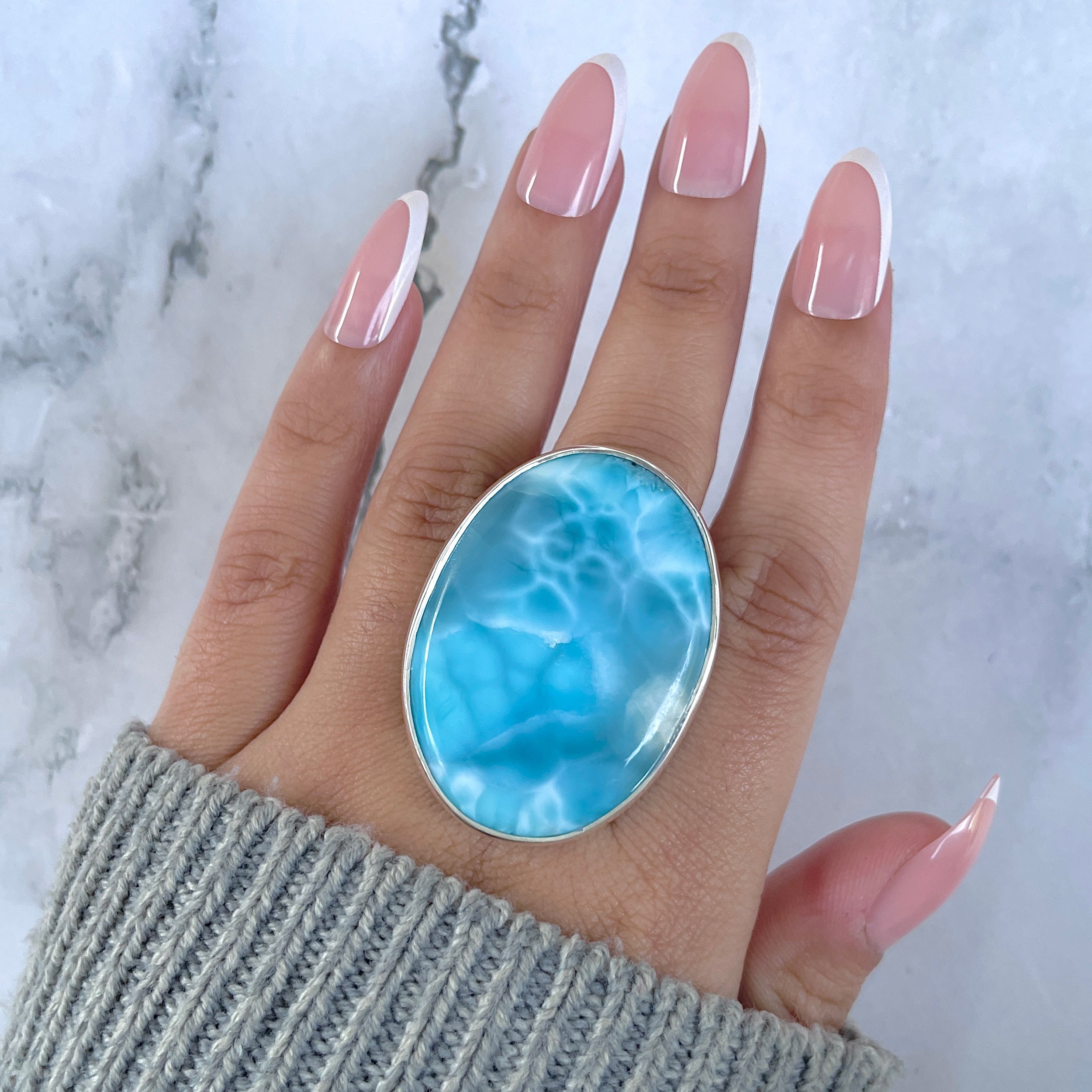 Larimar Adjustable Ring-(LAR-R-1604.)