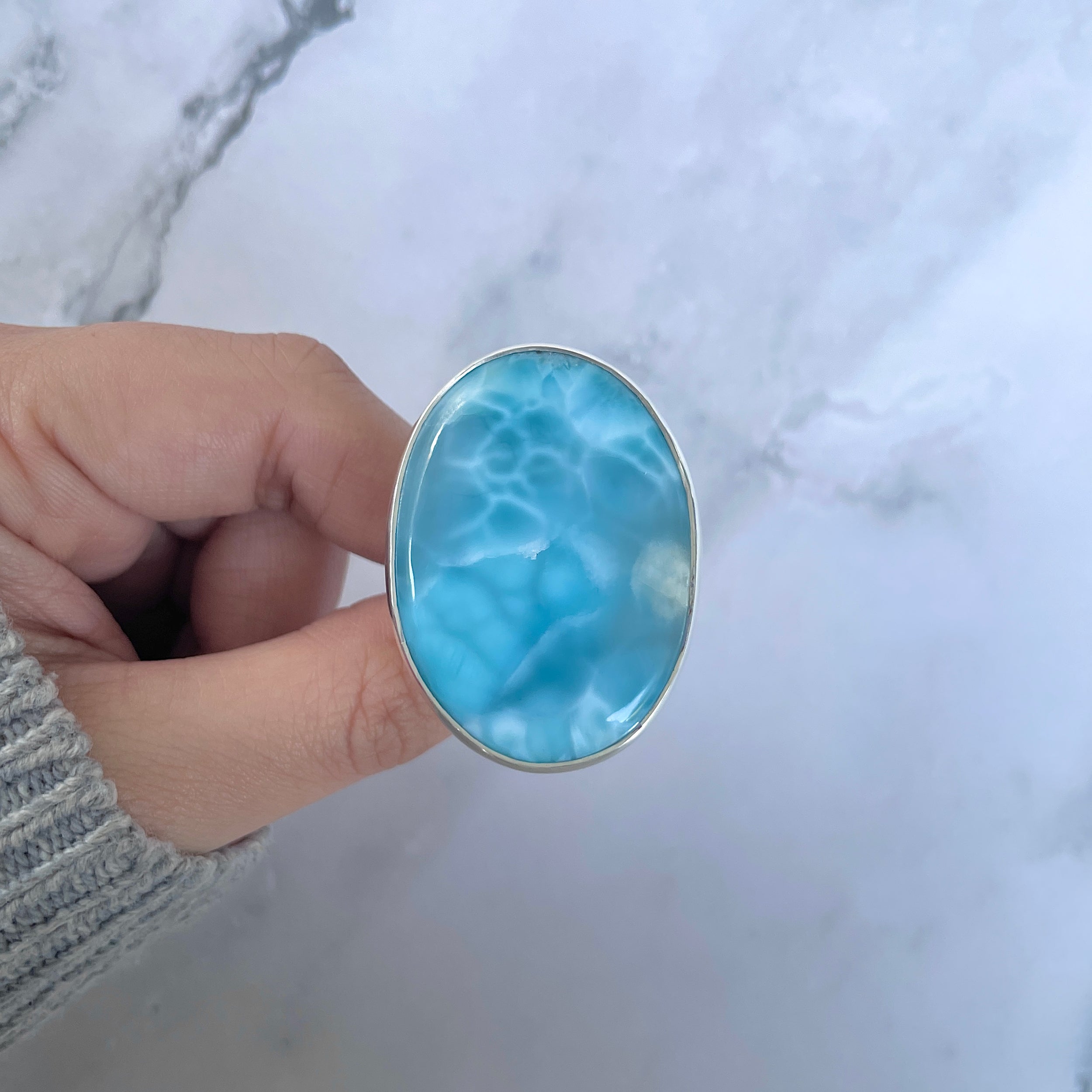 Larimar Adjustable Ring-(LAR-R-1604.)