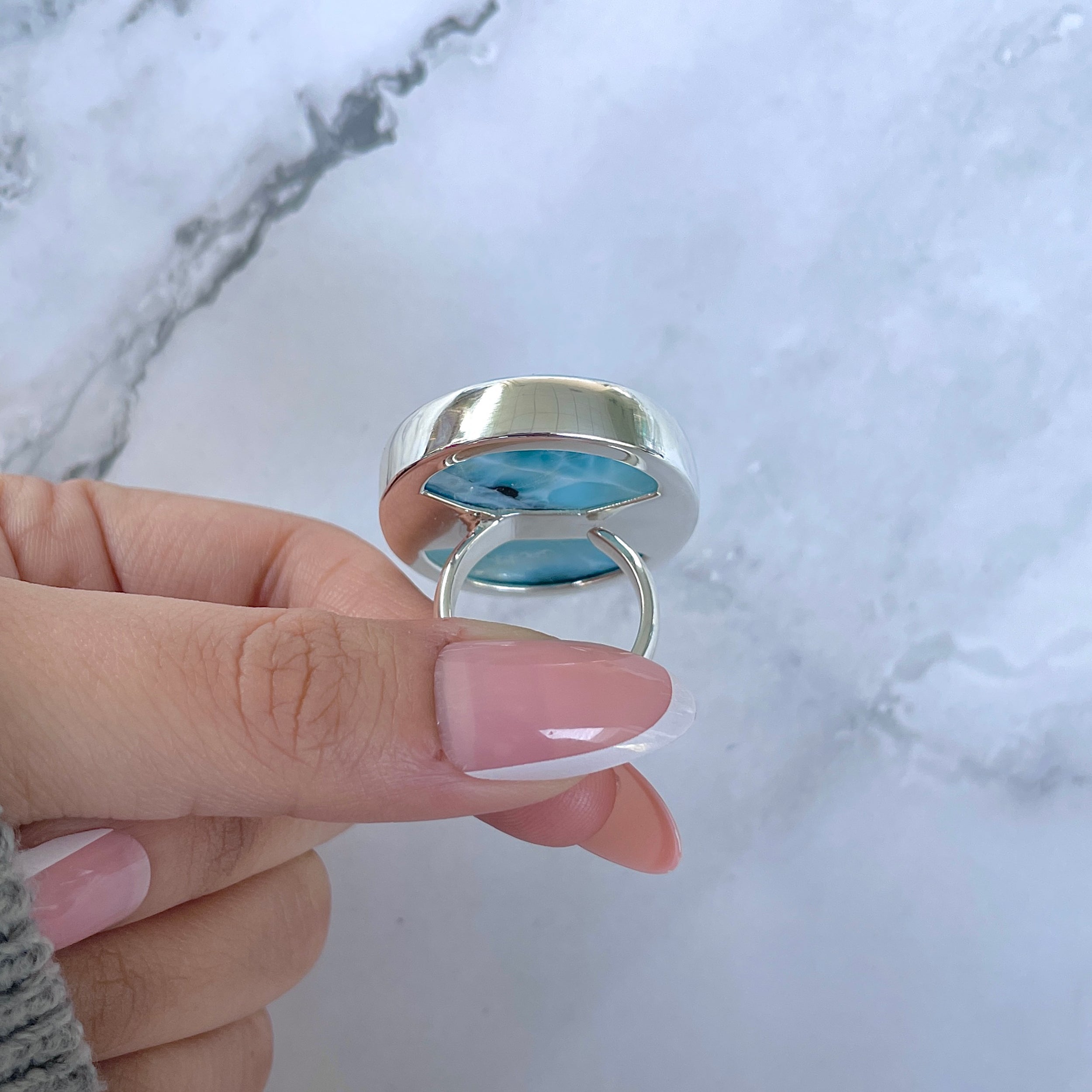 Larimar Adjustable Ring-(LAR-R-1604.)
