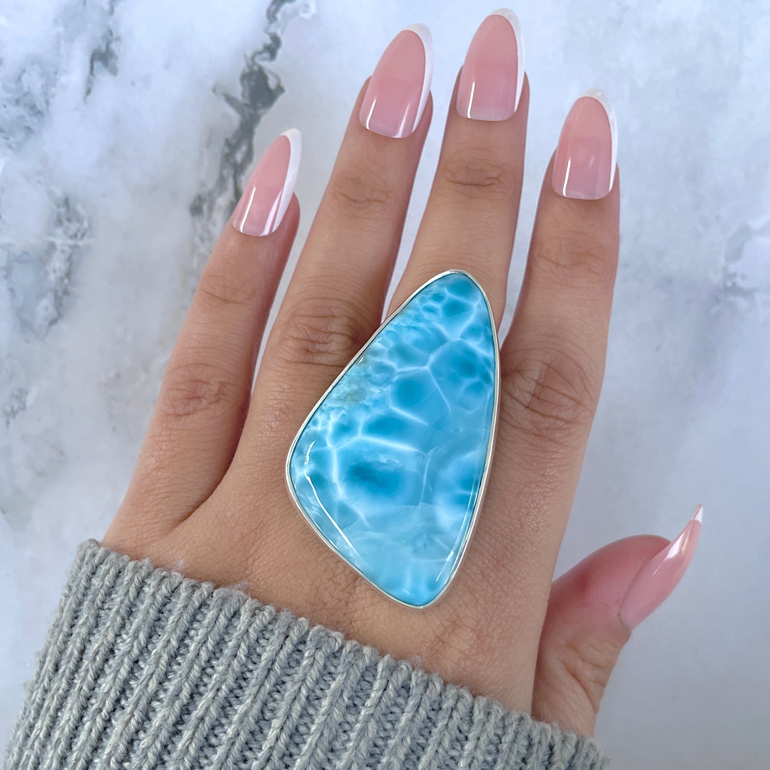 Larimar Adjustable Ring-(LAR-R-1605.)