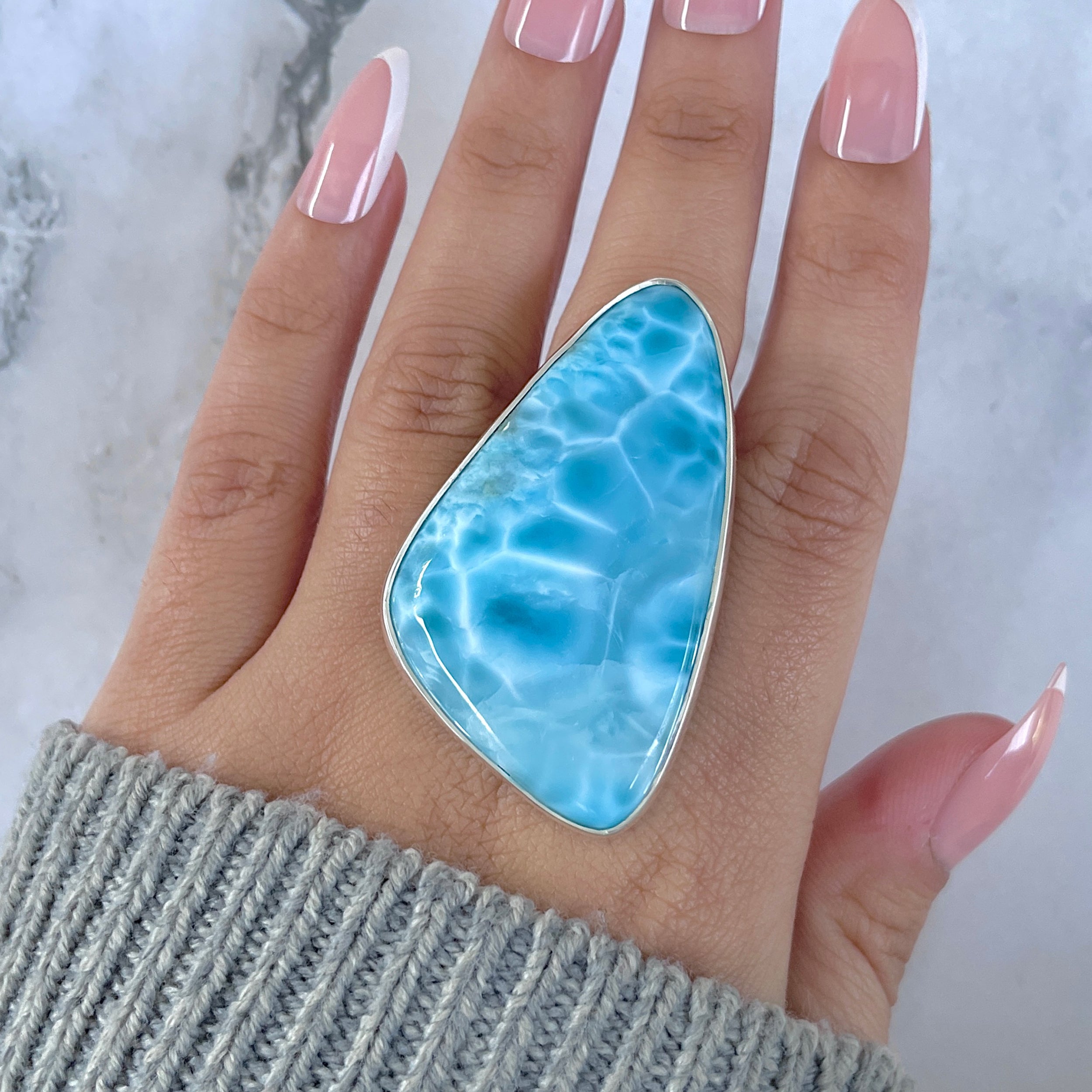 Larimar Adjustable Ring-(LAR-R-1605.)