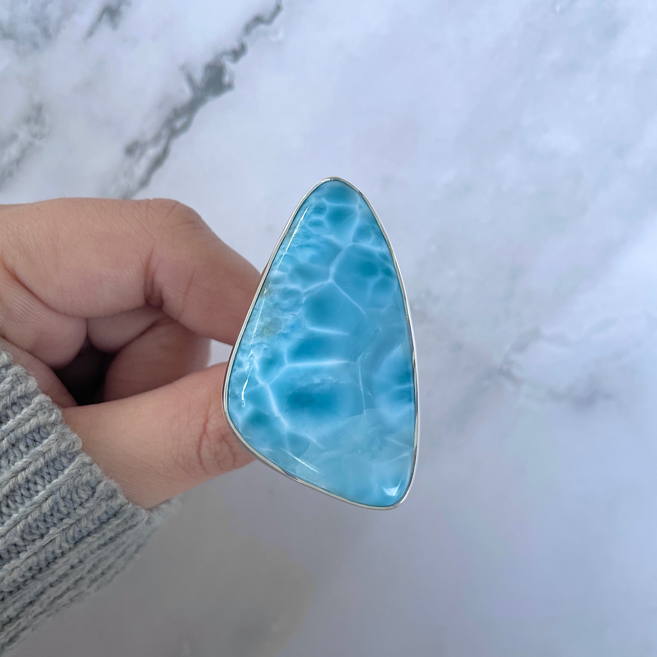 Larimar Adjustable Ring-(LAR-R-1605.)