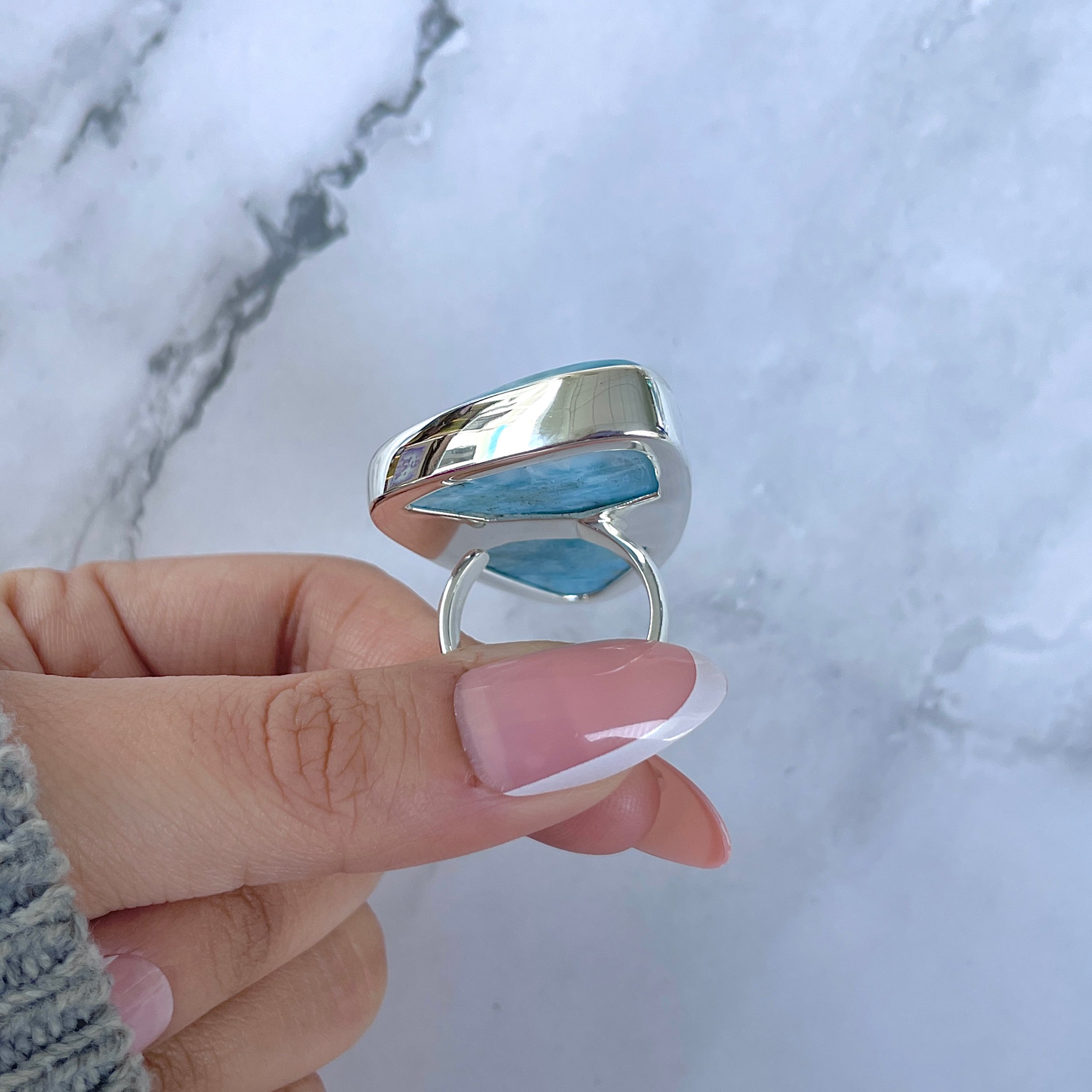 Larimar Adjustable Ring-(LAR-R-1605.)