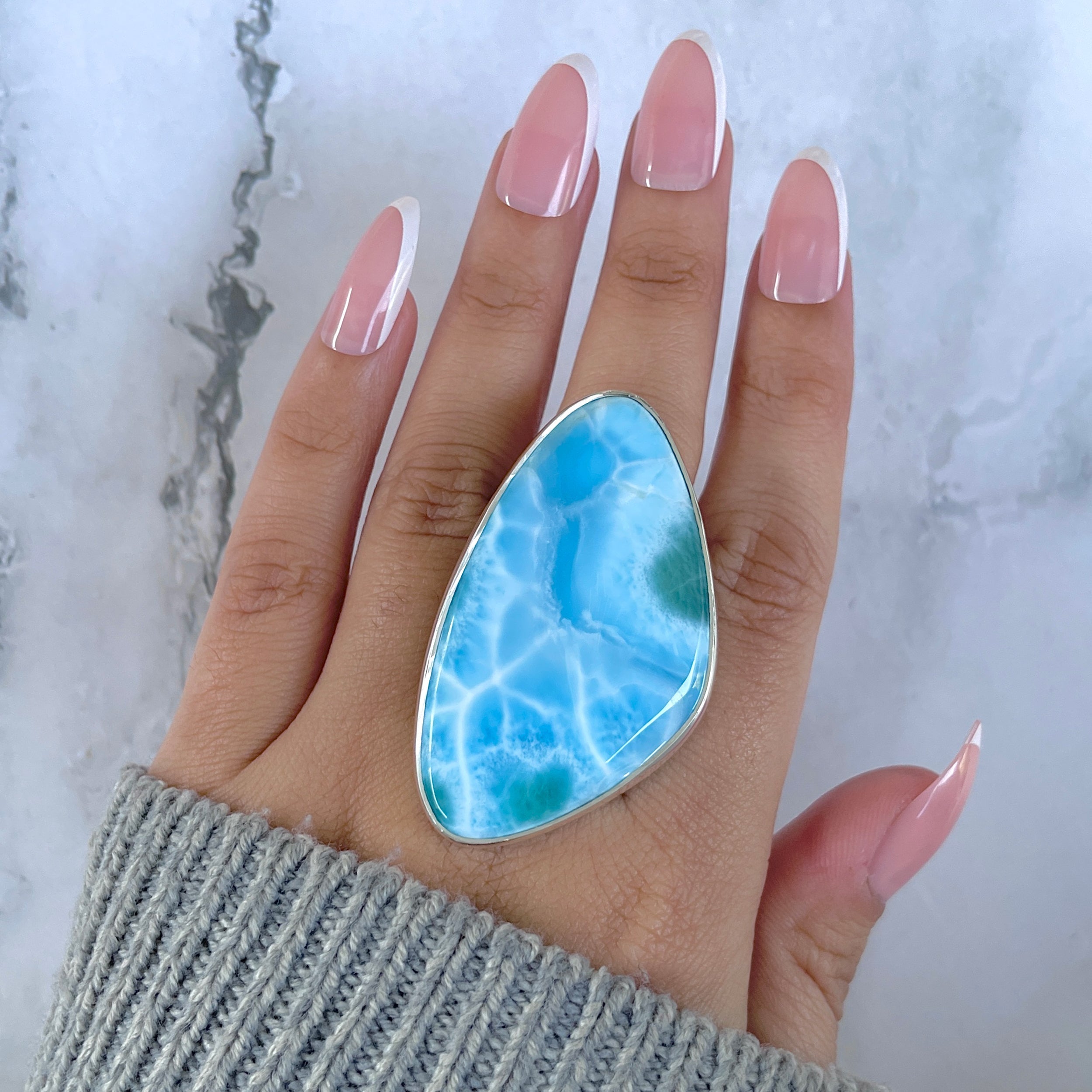 Larimar Adjustable Ring-(LAR-R-1606.)