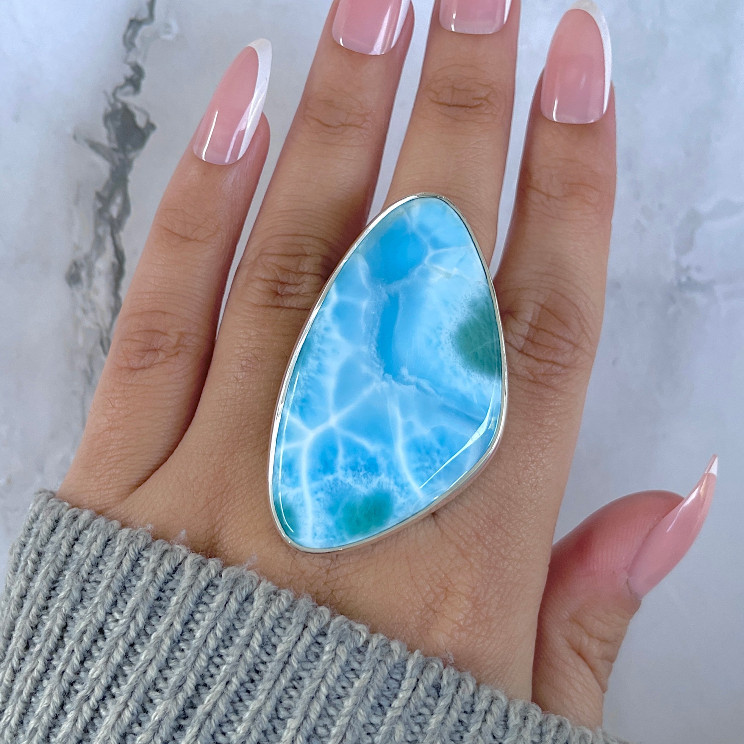 Larimar Adjustable Ring-(LAR-R-1606.)