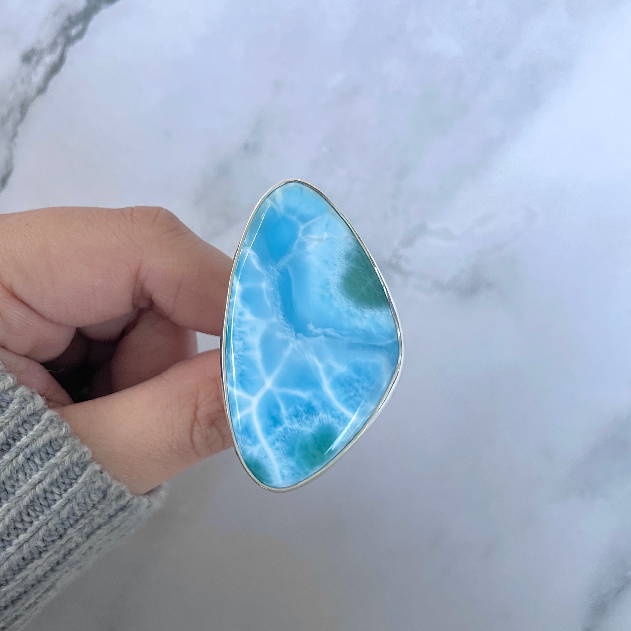 Larimar Adjustable Ring-(LAR-R-1606.)