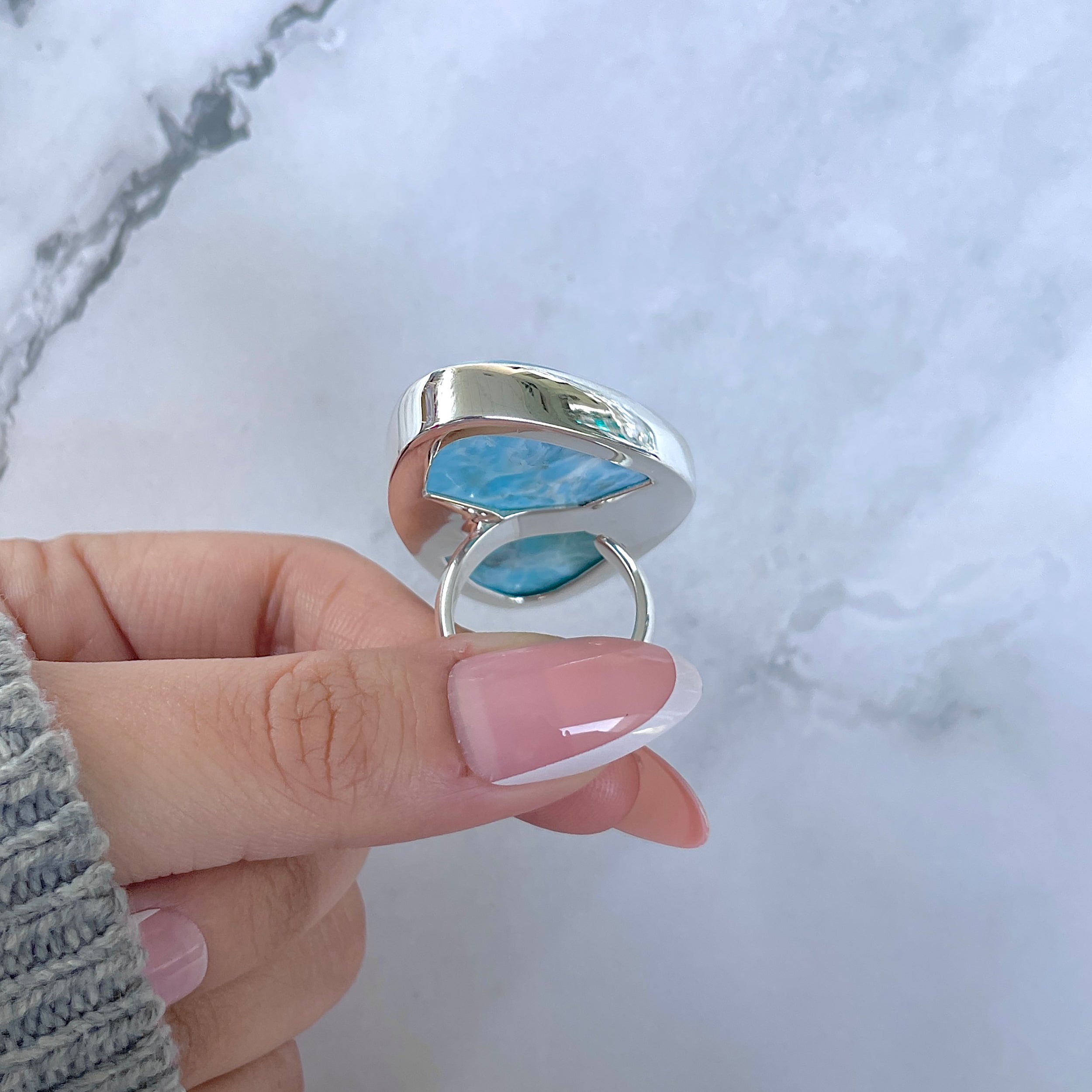 Larimar Adjustable Ring-(LAR-R-1606.)