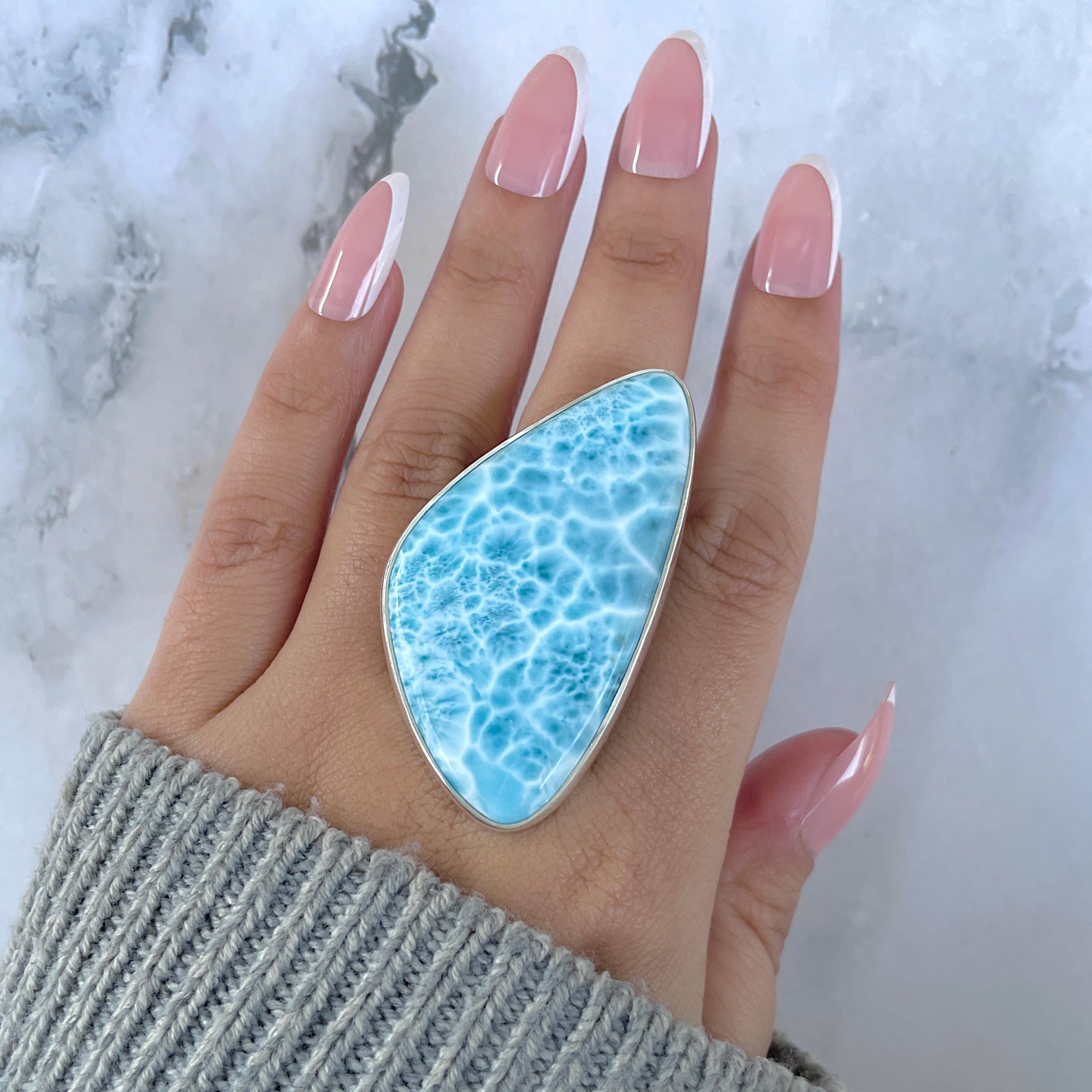 Larimar Adjustable Ring-(LAR-R-1607.)