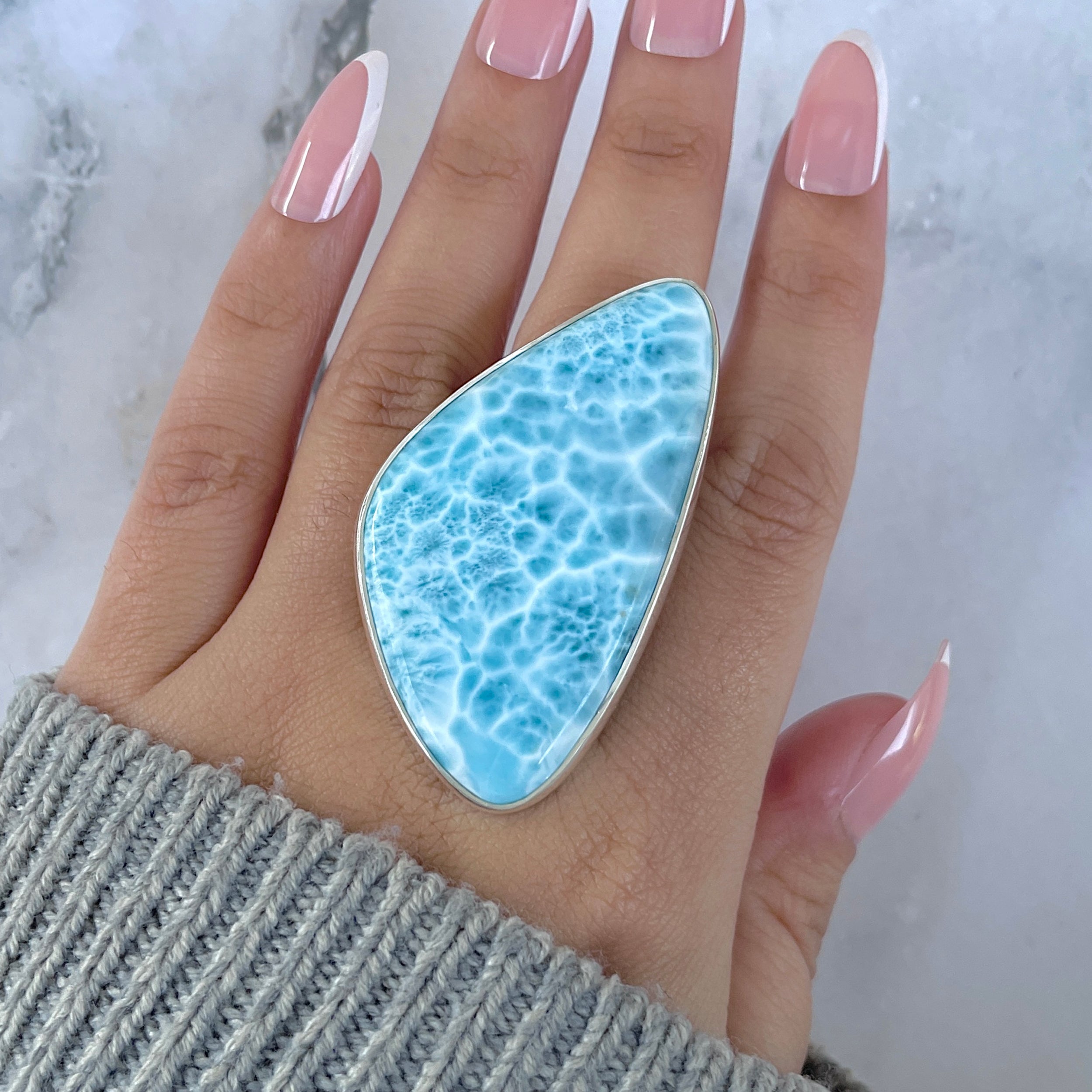 Larimar Adjustable Ring-(LAR-R-1607.)