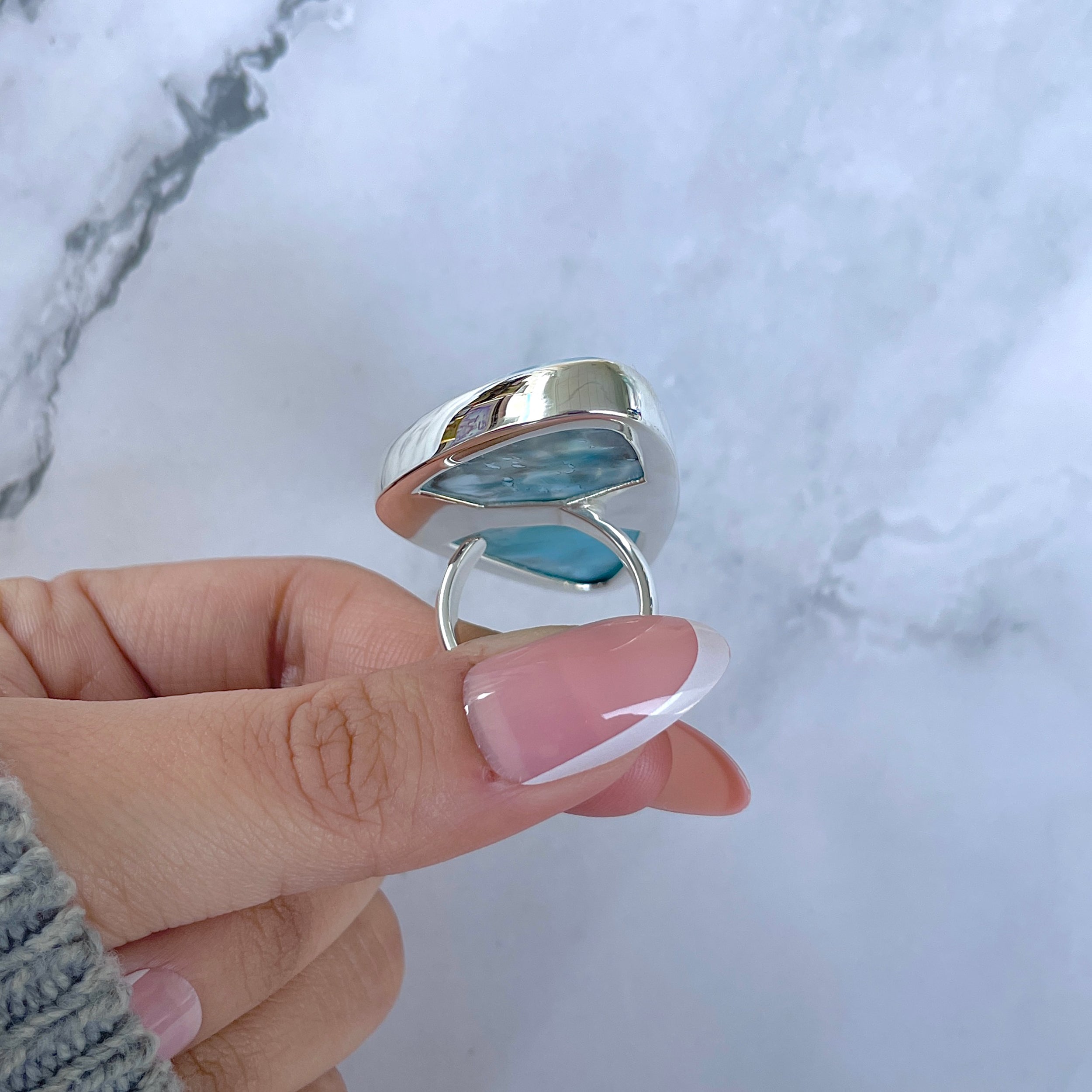 Larimar Adjustable Ring-(LAR-R-1607.)