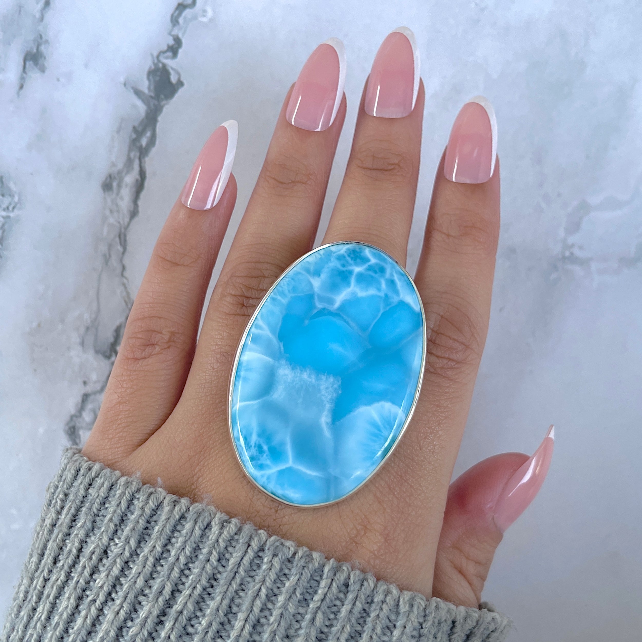 Larimar Adjustable Ring-(LAR-R-1608.)