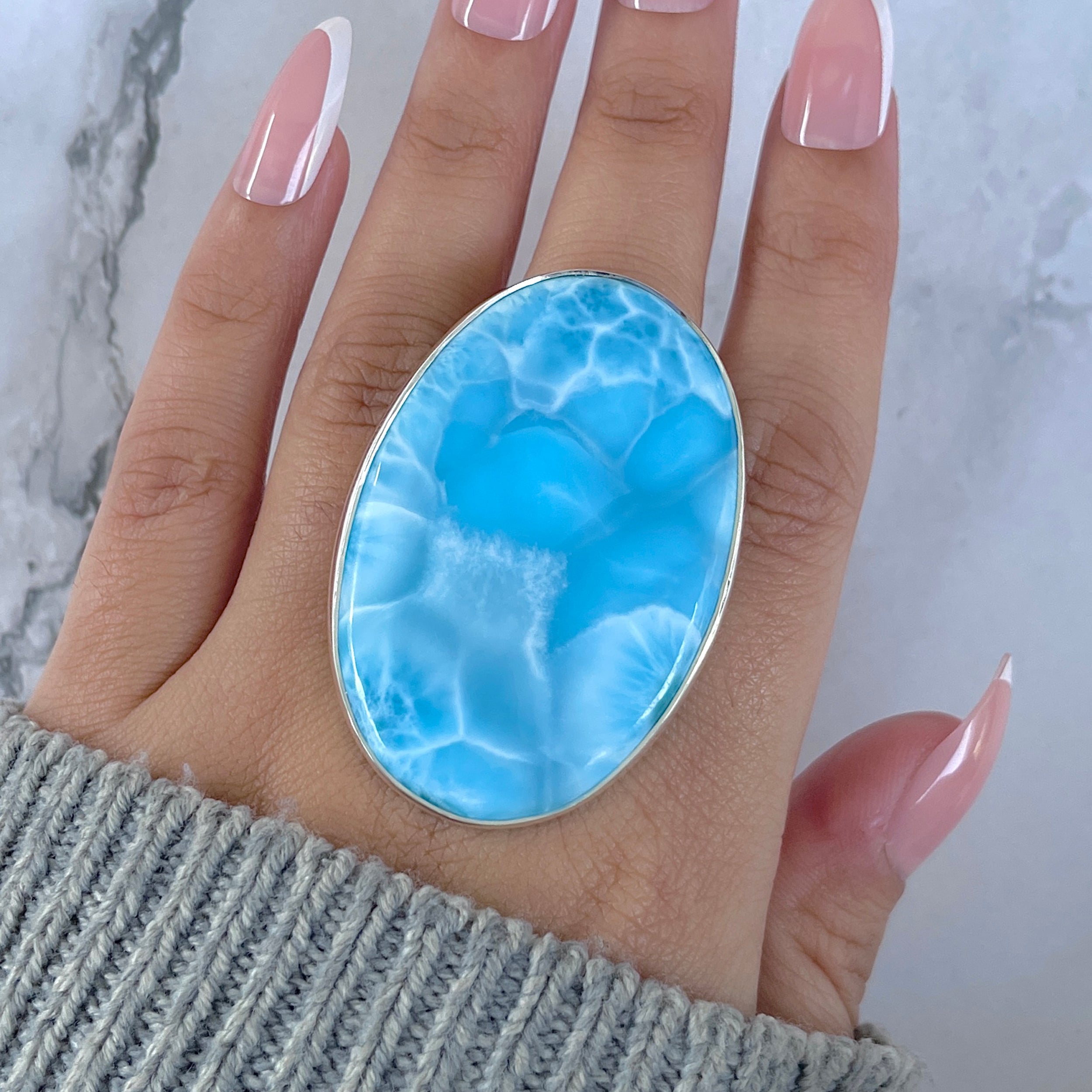 Larimar Adjustable Ring-(LAR-R-1608.)